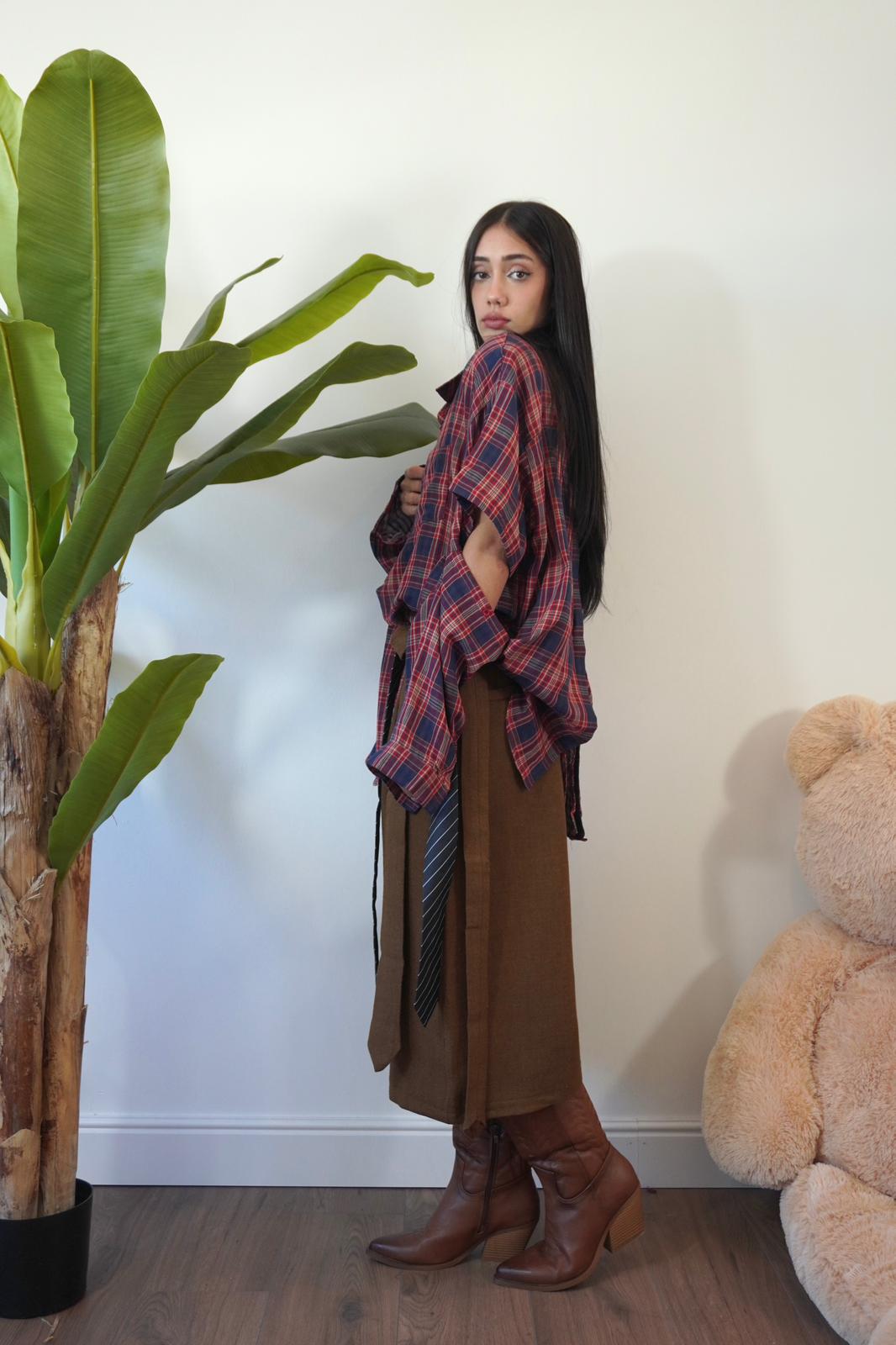 CAMICIA MANICA REMOVIBILE BORDEAUX H12291 NEW