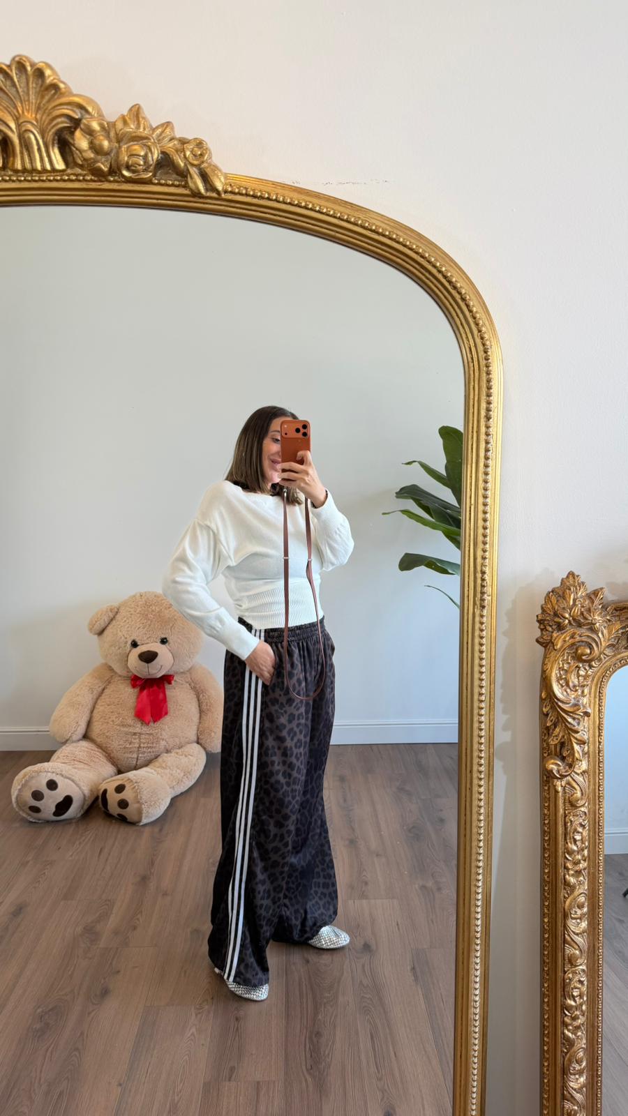 PANTALONE LEOPARDATO BANDA BIANCA 5259 NEW