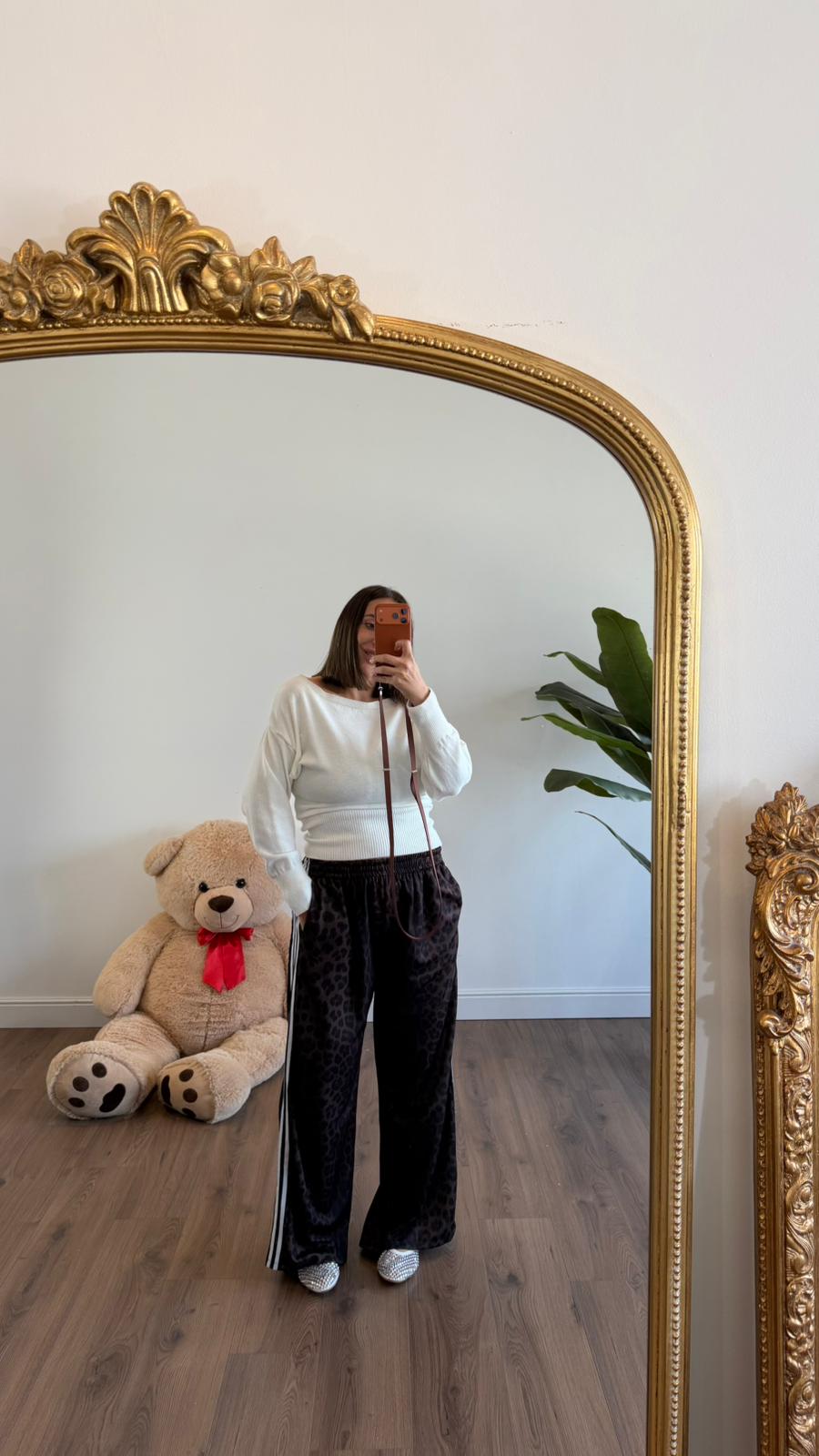 PANTALONE LEOPARDATO BANDA BIANCA 5259 NEW