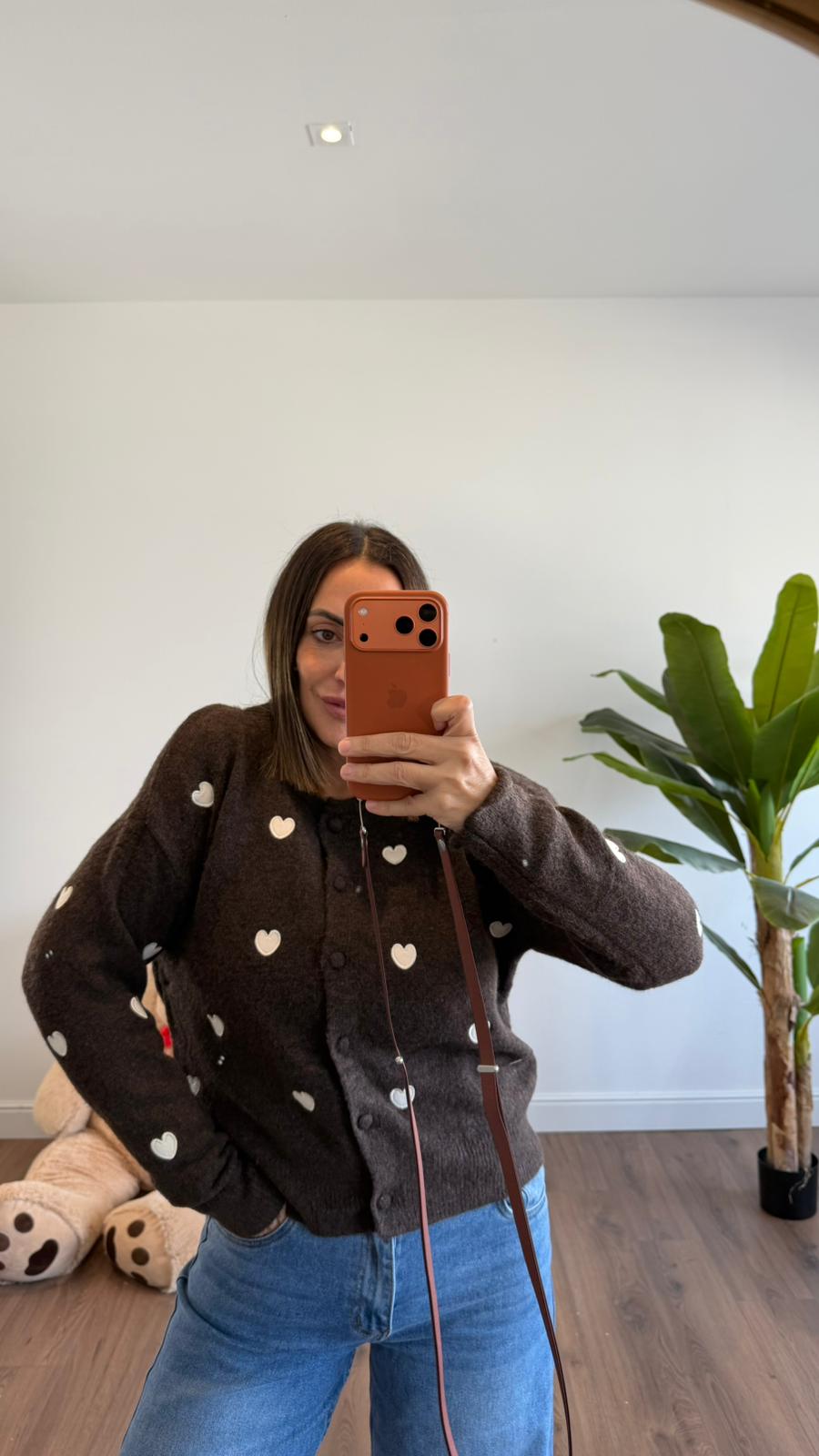 CARDIGAN MARRONE CUORI 710 NEW