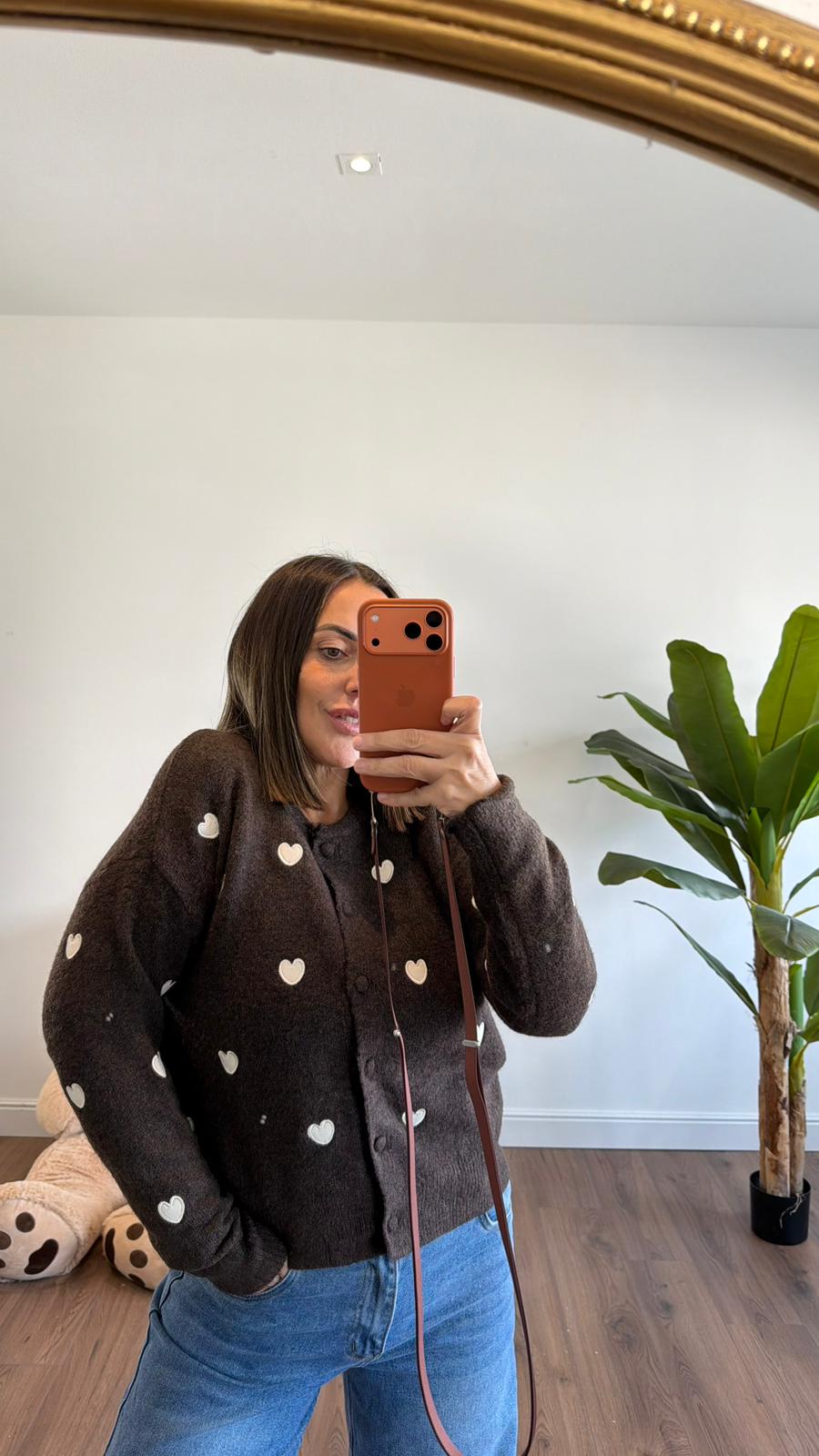 CARDIGAN MARRONE CUORI 710 NEW