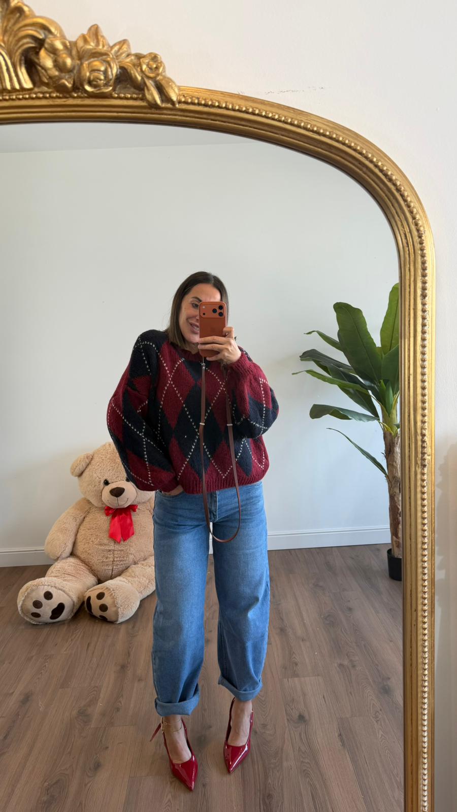 MAGLIONE ROMBI BORDEAUX 22028 NEW