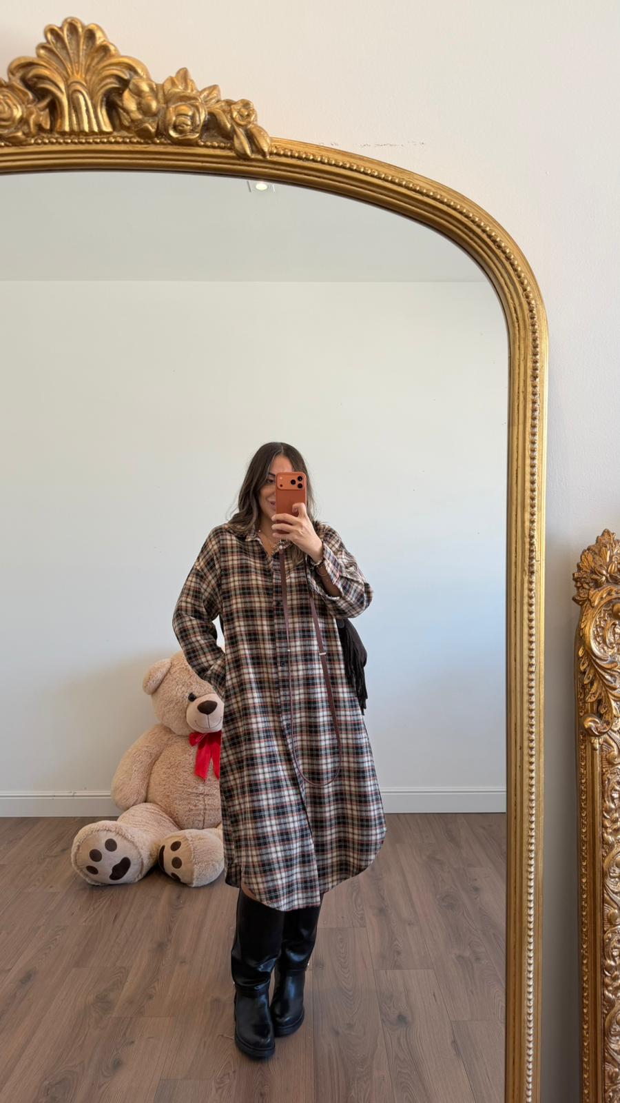 MAXI ABITO A CAMICIA C3179 NEW