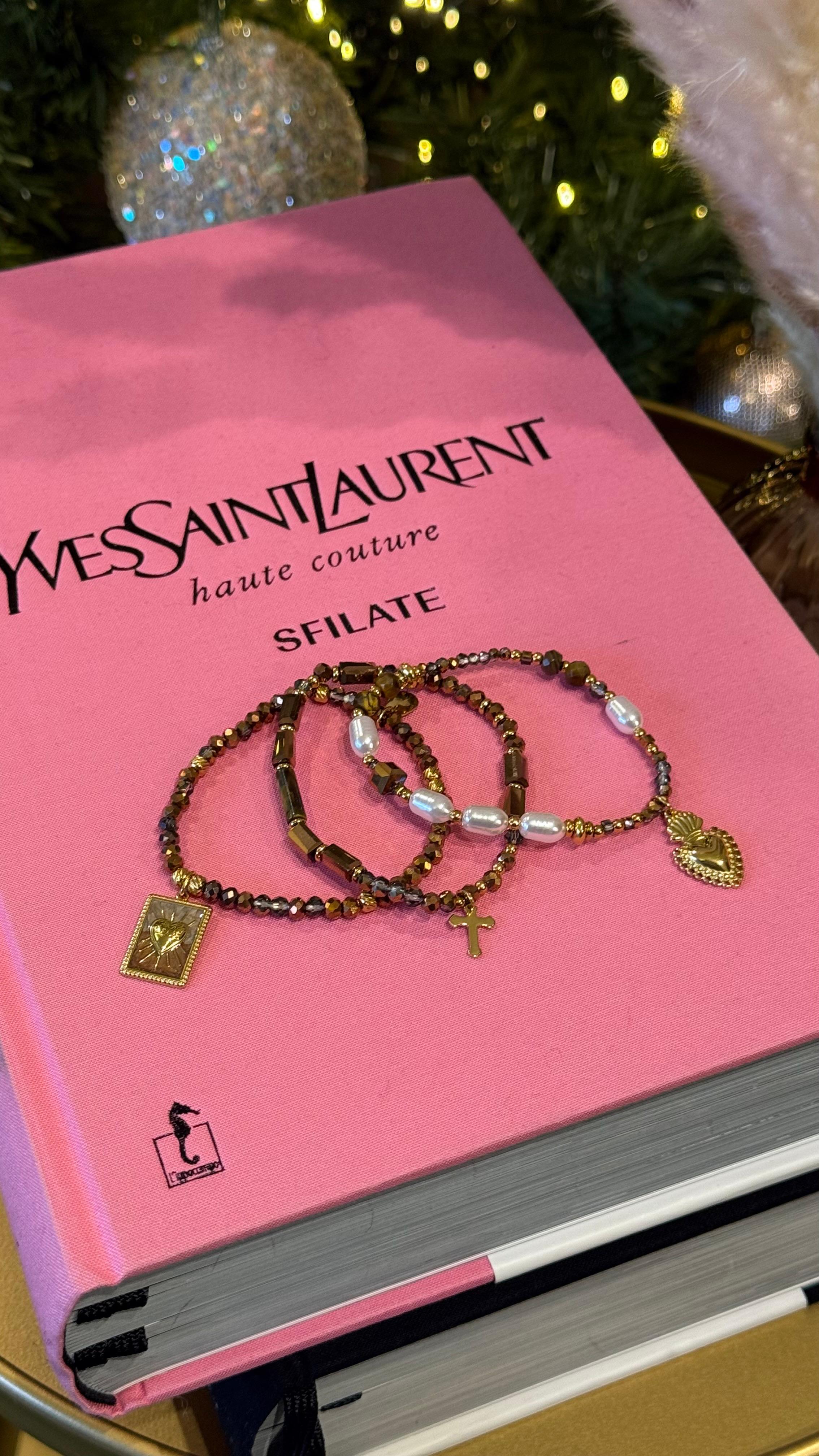 BRACCIALETTO PERLINE MARRONI NEW