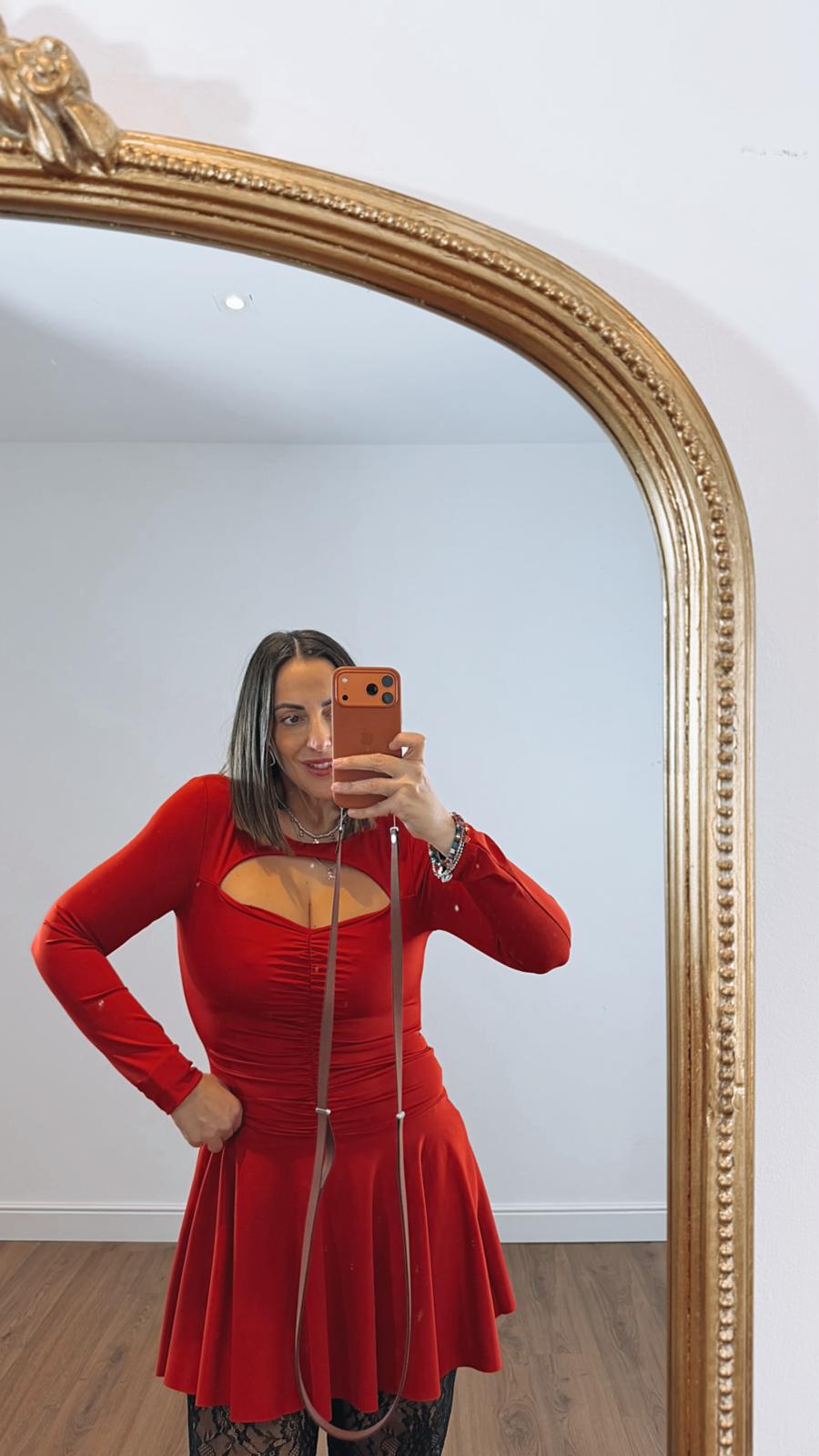 ABITINO RED CUT OUT 37463 NEW