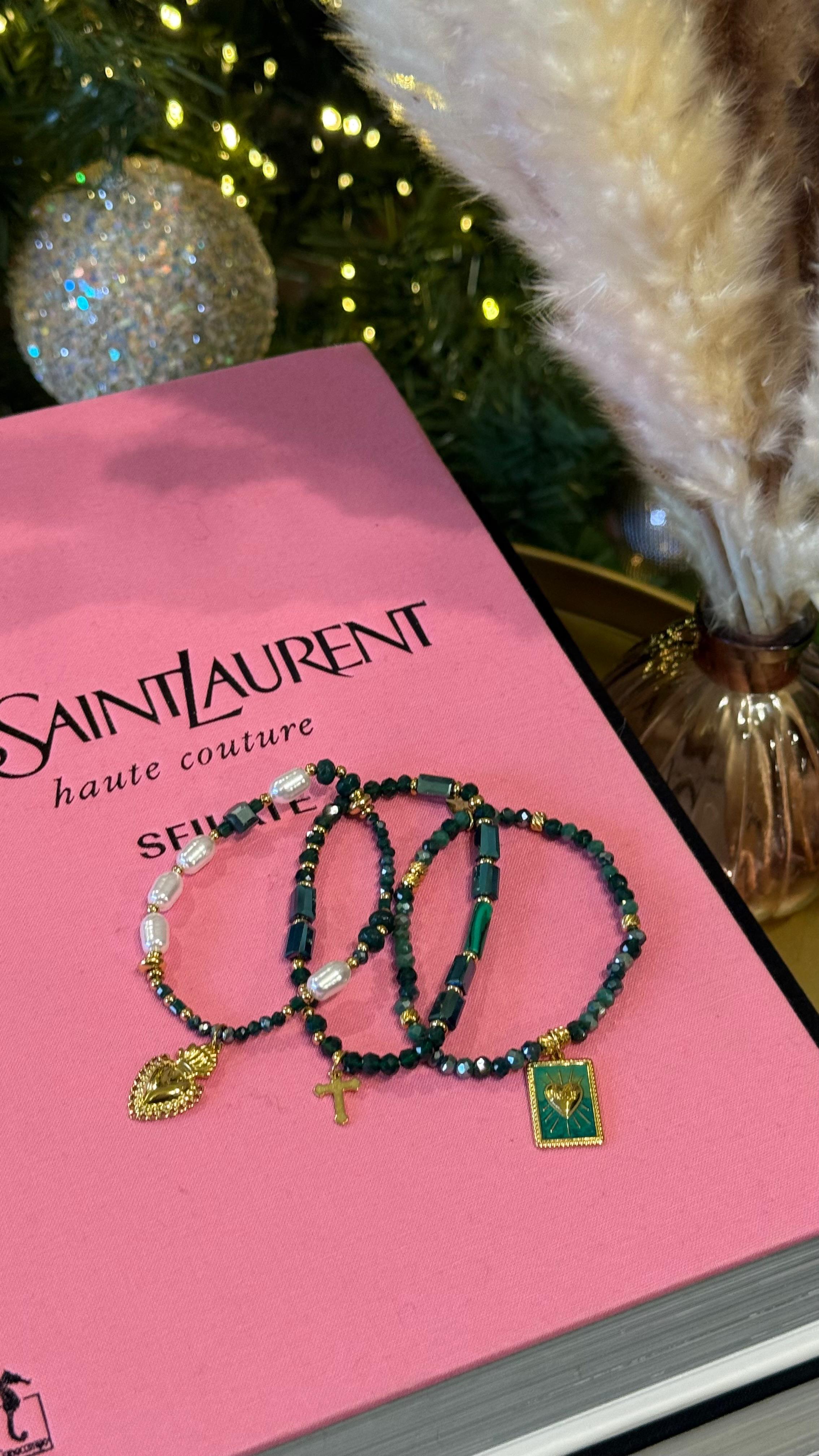 BRACCIALETTO PERLINE VERDE SMERALDO NEW