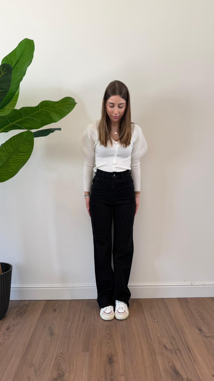 JEANS BRILLANTINI A PALAZZO NEW