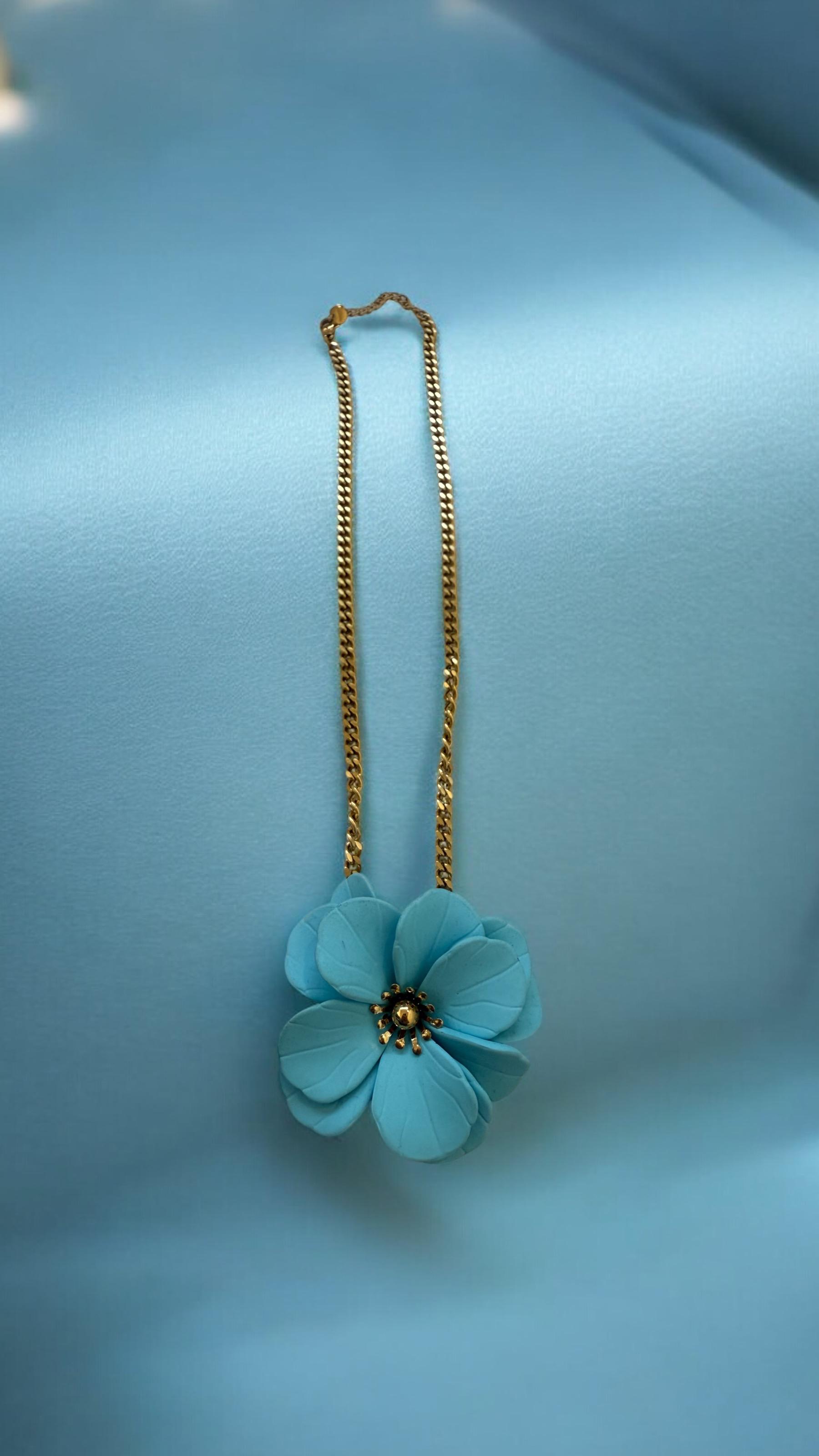 COLLANA FIORE AZZURRO NEW