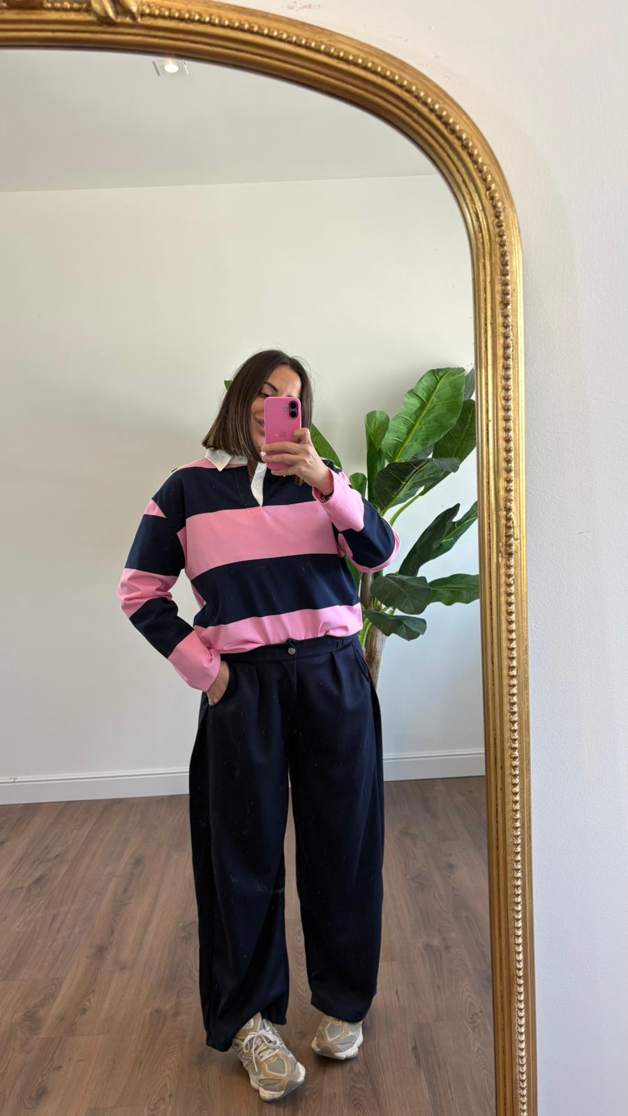 PANTALONE CON BOTTONI BLU NEW