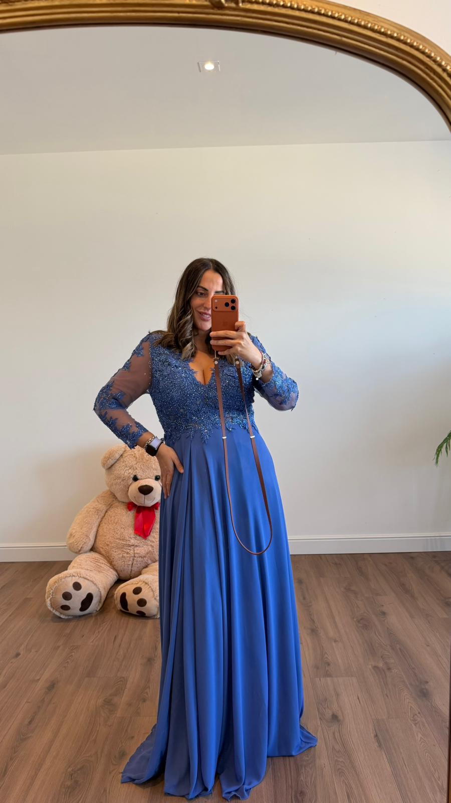 ABITO LUNGO CELESTE 8975 NEW