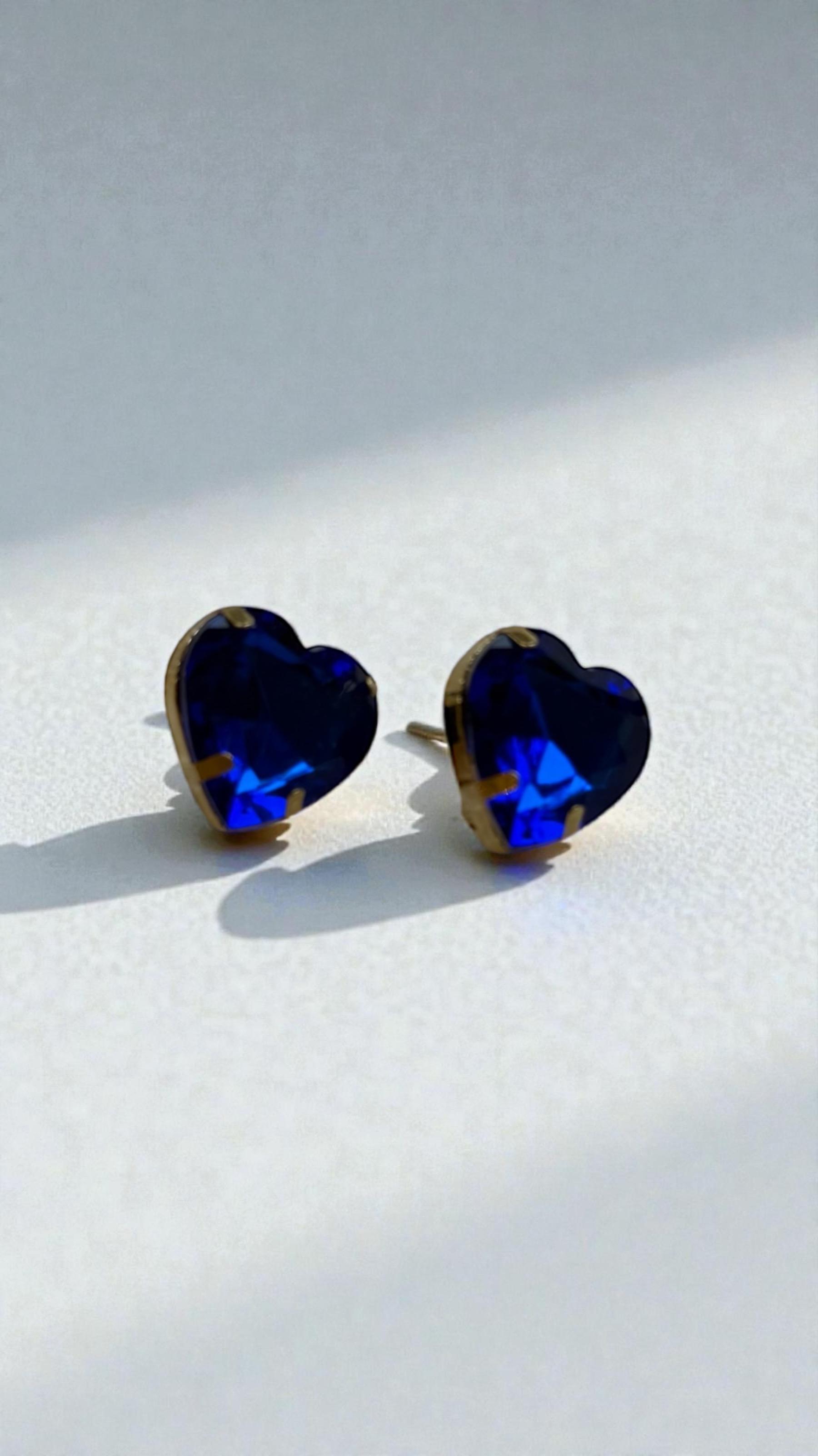 ORECCHINI CUORE BLU NEW
