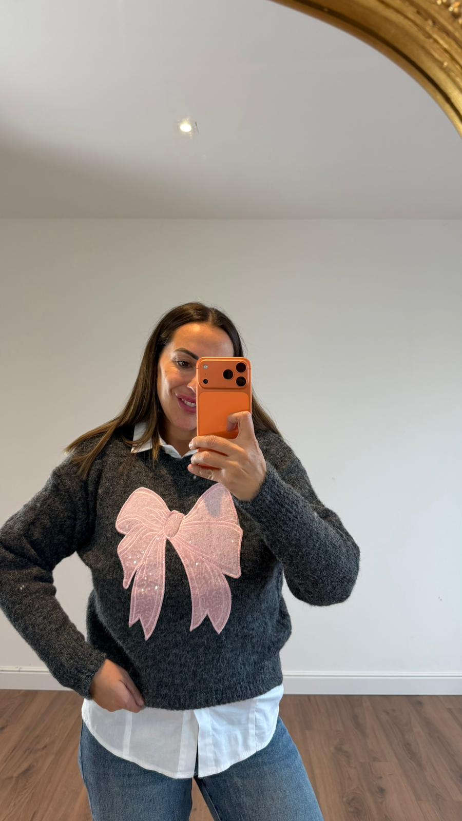 MAGLIONE FIOCCO ROSA 4664 NEW