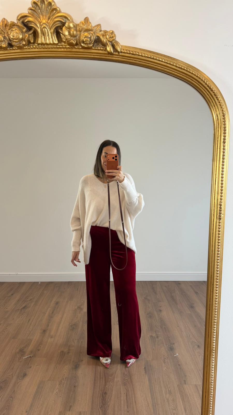 PANTALONE VELLUTO ROSSO 25537 NEW