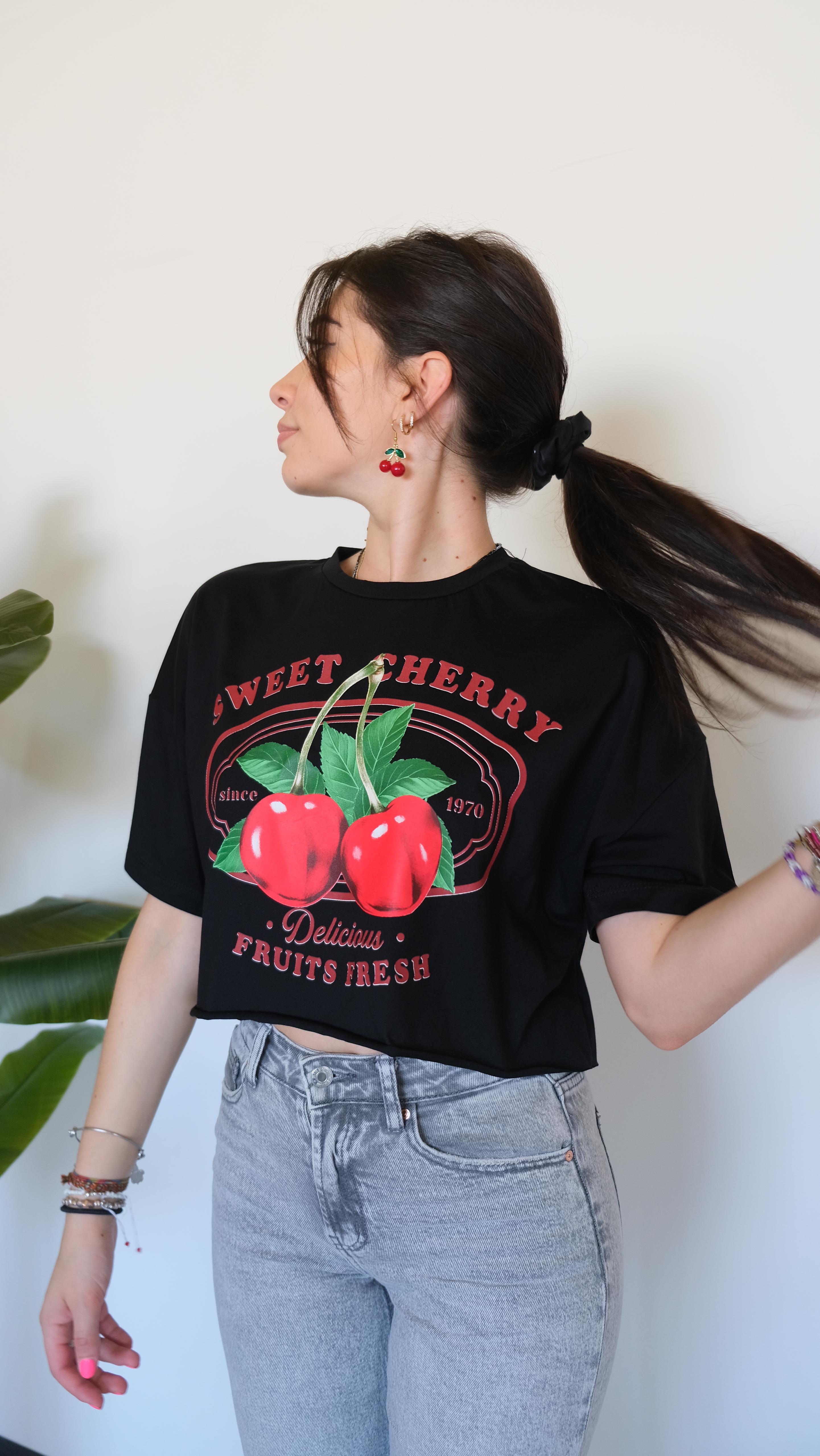 T-SHIRT CROP SWEET CHERRY 0377