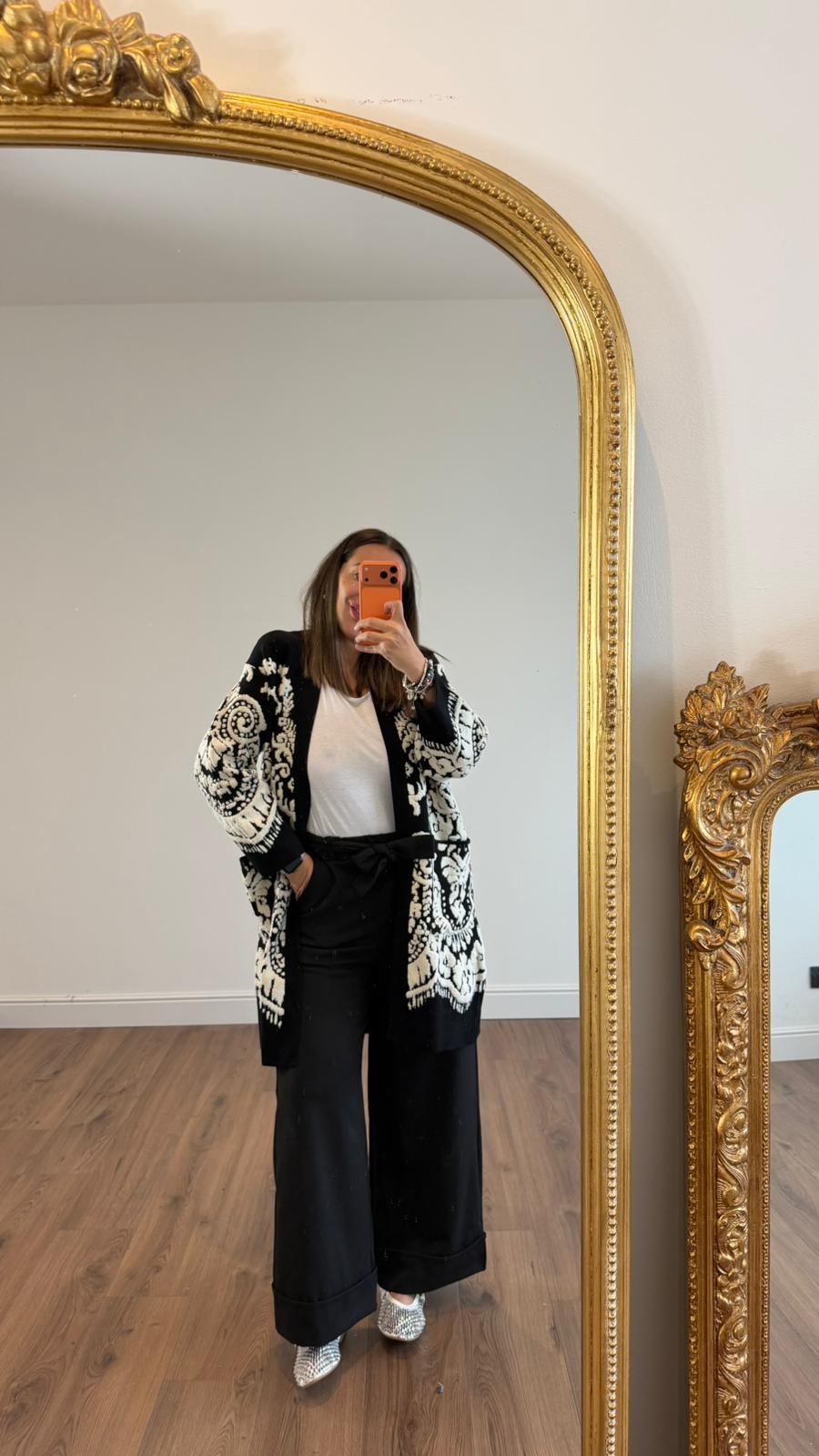 PANTALONE NERO CON FIOCCO 55176 NEW