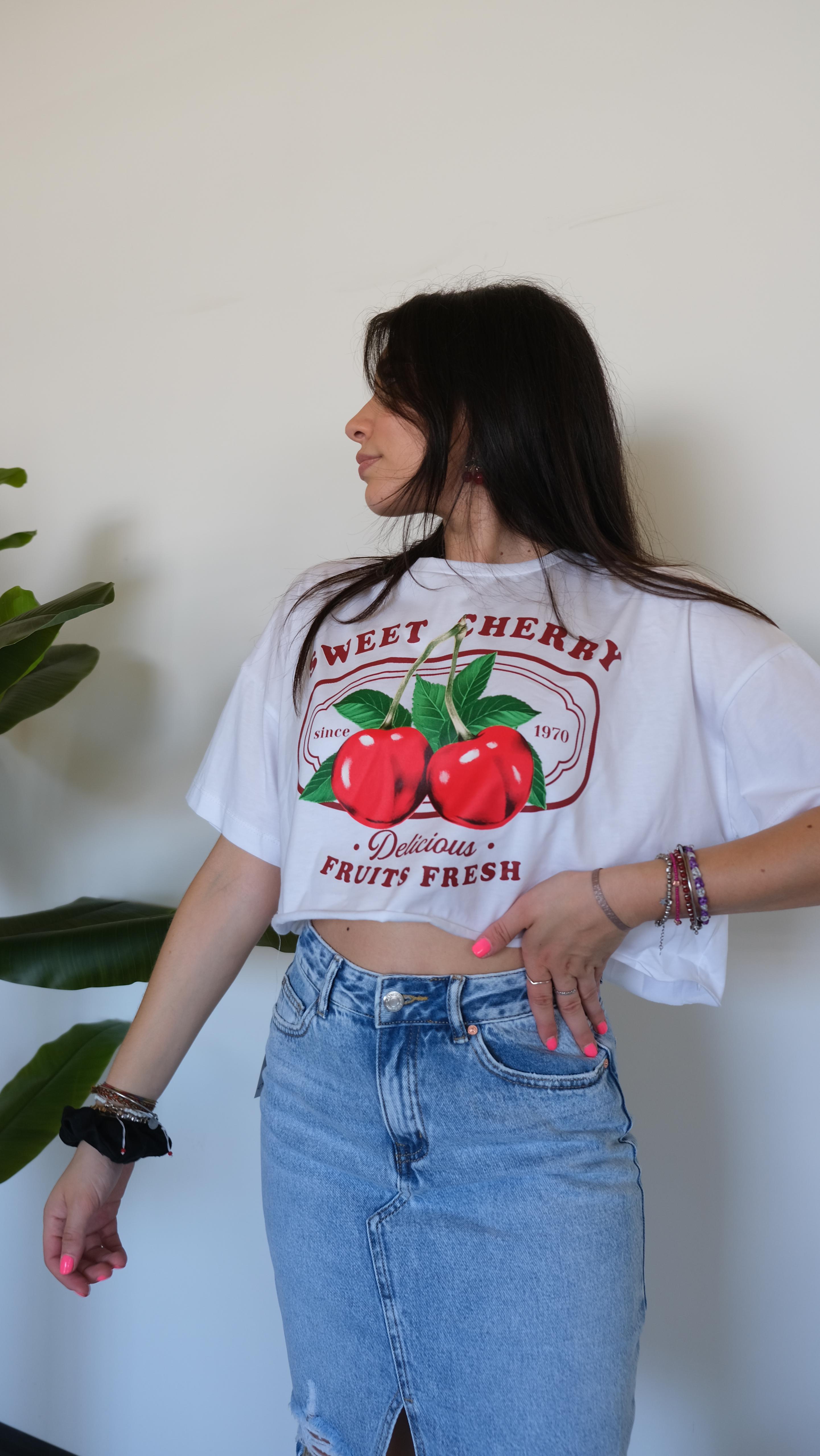 T-SHIRT CROP SWEET CHERRY 0377