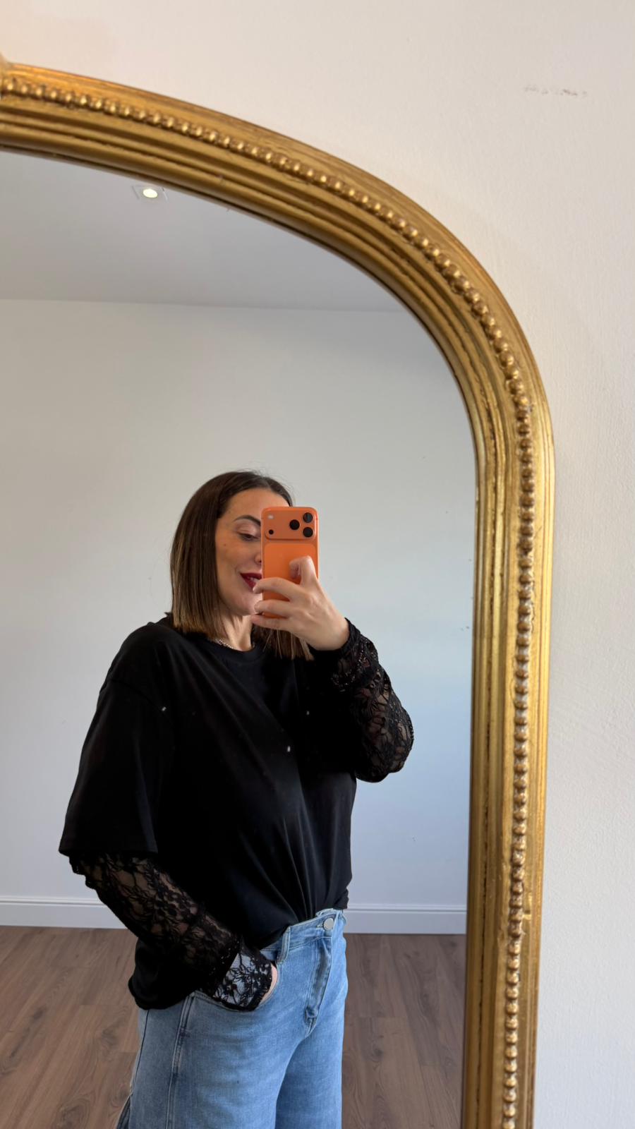 TSHIRT MANICHE IN PIZZO 3022 NEW