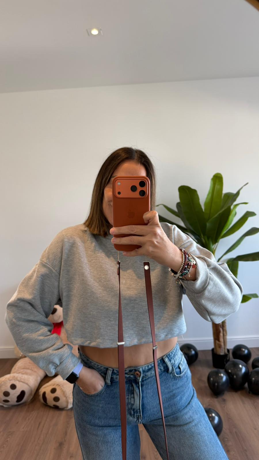 FELPA CROP GRIGIA 962711 NEW