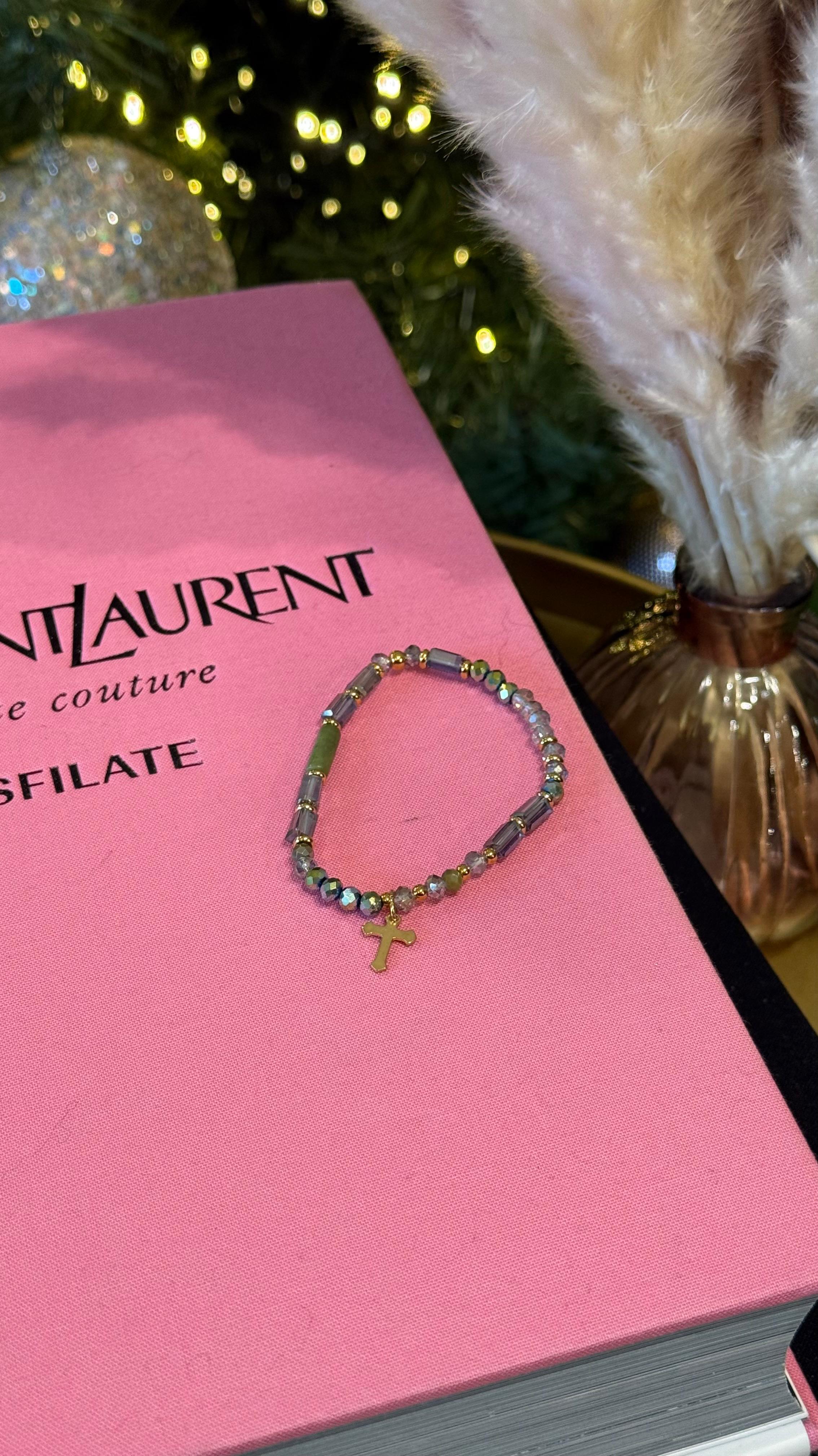 BRACCIALETTO PERLINE VERDE OLIVA NEW