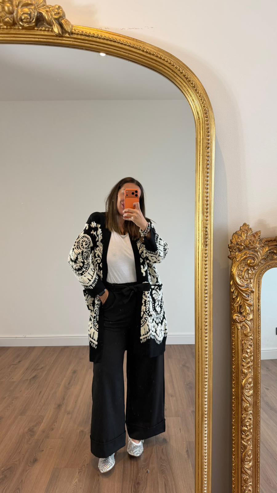 PANTALONE NERO CON FIOCCO 55176 NEW