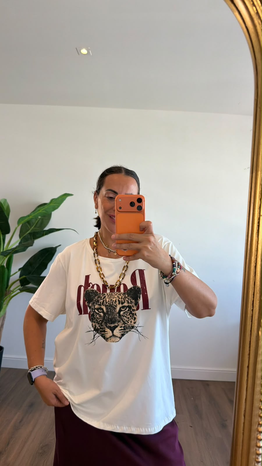 TSHIRT CON STAMPA E CATENA STS7411 SUSY STAR NEW