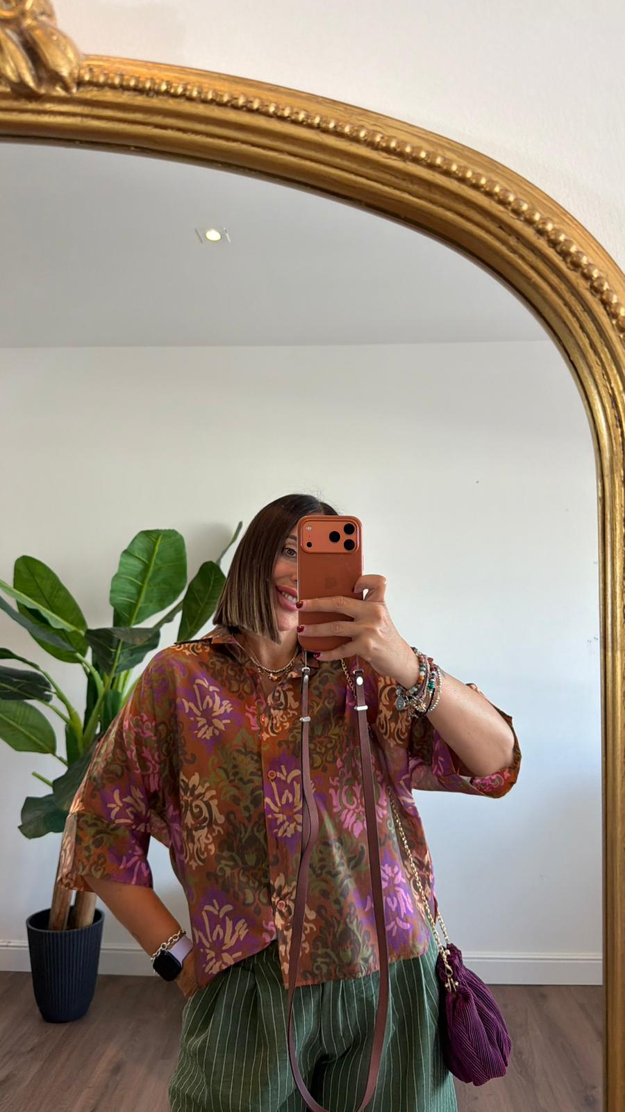 CAMICIA FIORI RUGGINE 7060 NEW