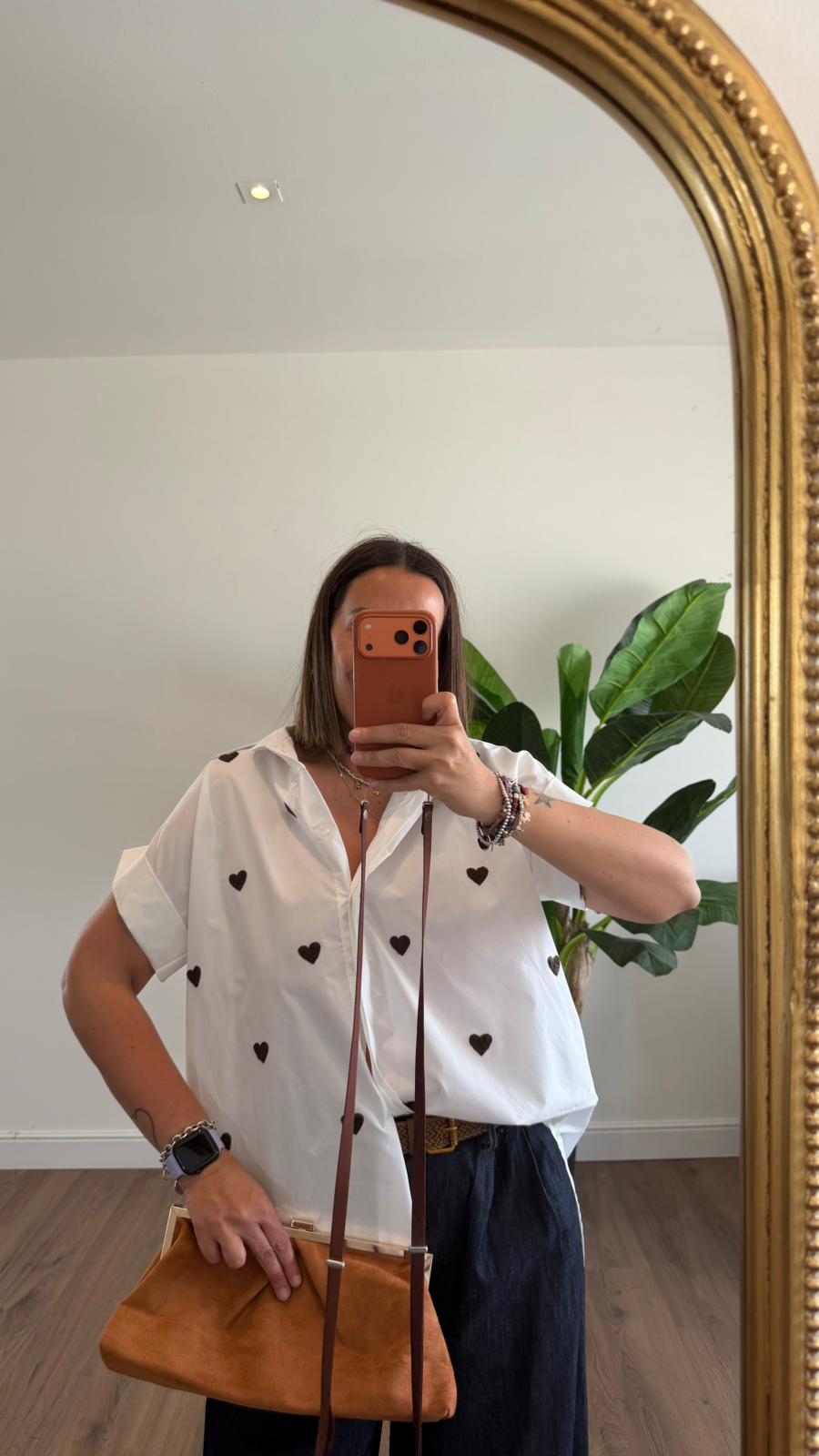 CAMICIA CUORI MARRONI 26619 NEW