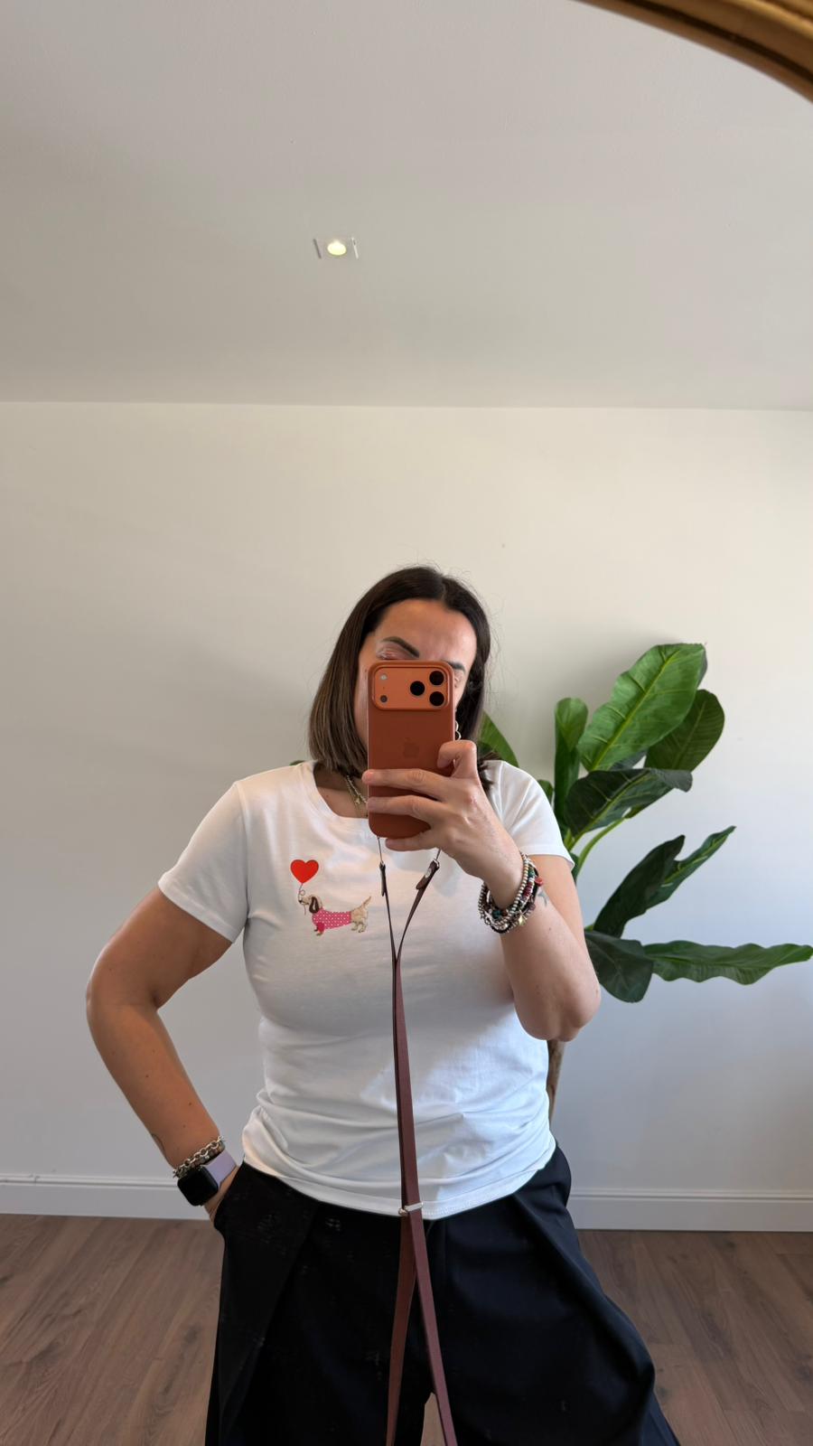 T-SHIRT BASSOTTO CON CUORE 68001 NEW