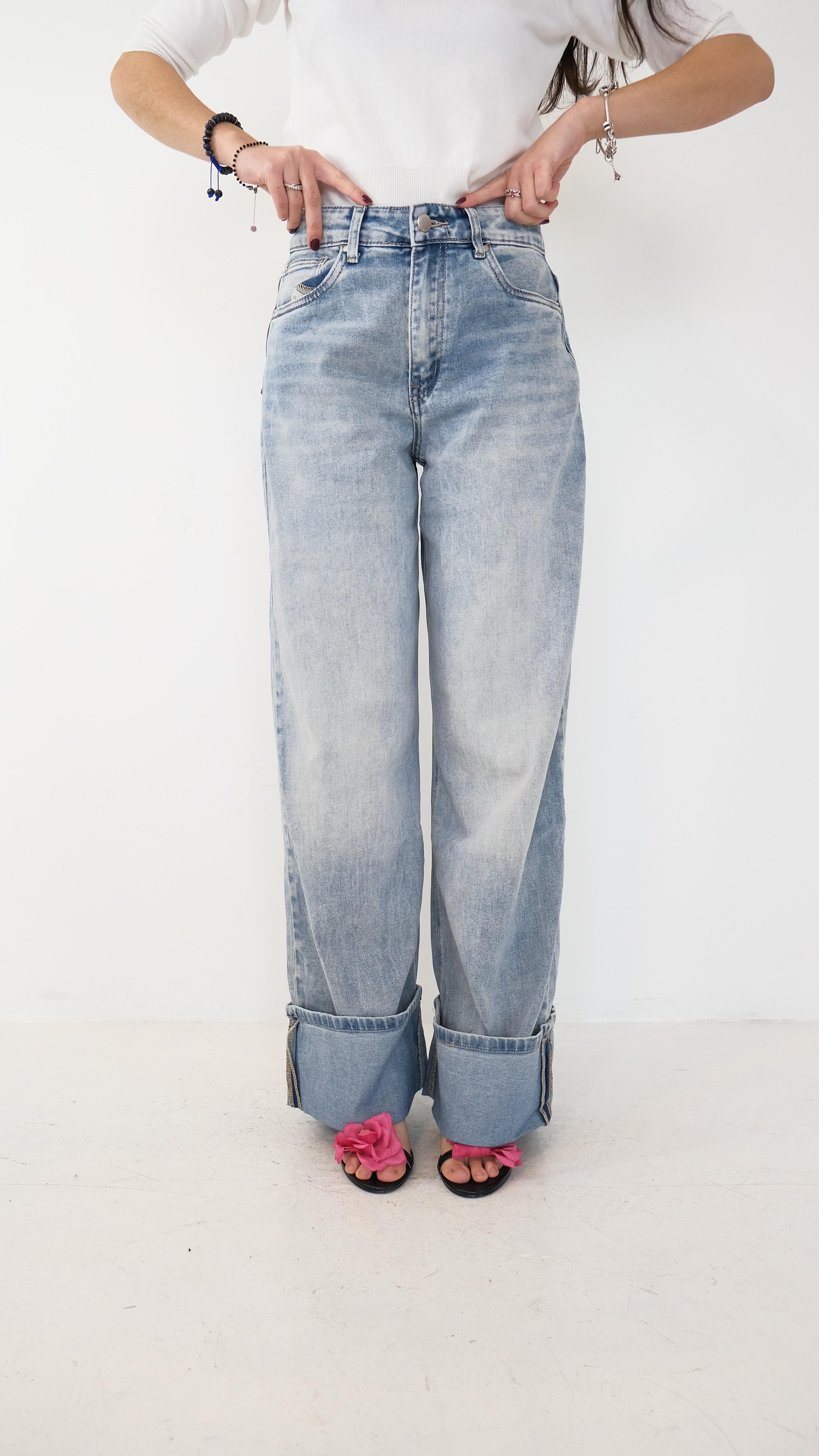 JEANS PALAZZO RISVOLTO SJ1482