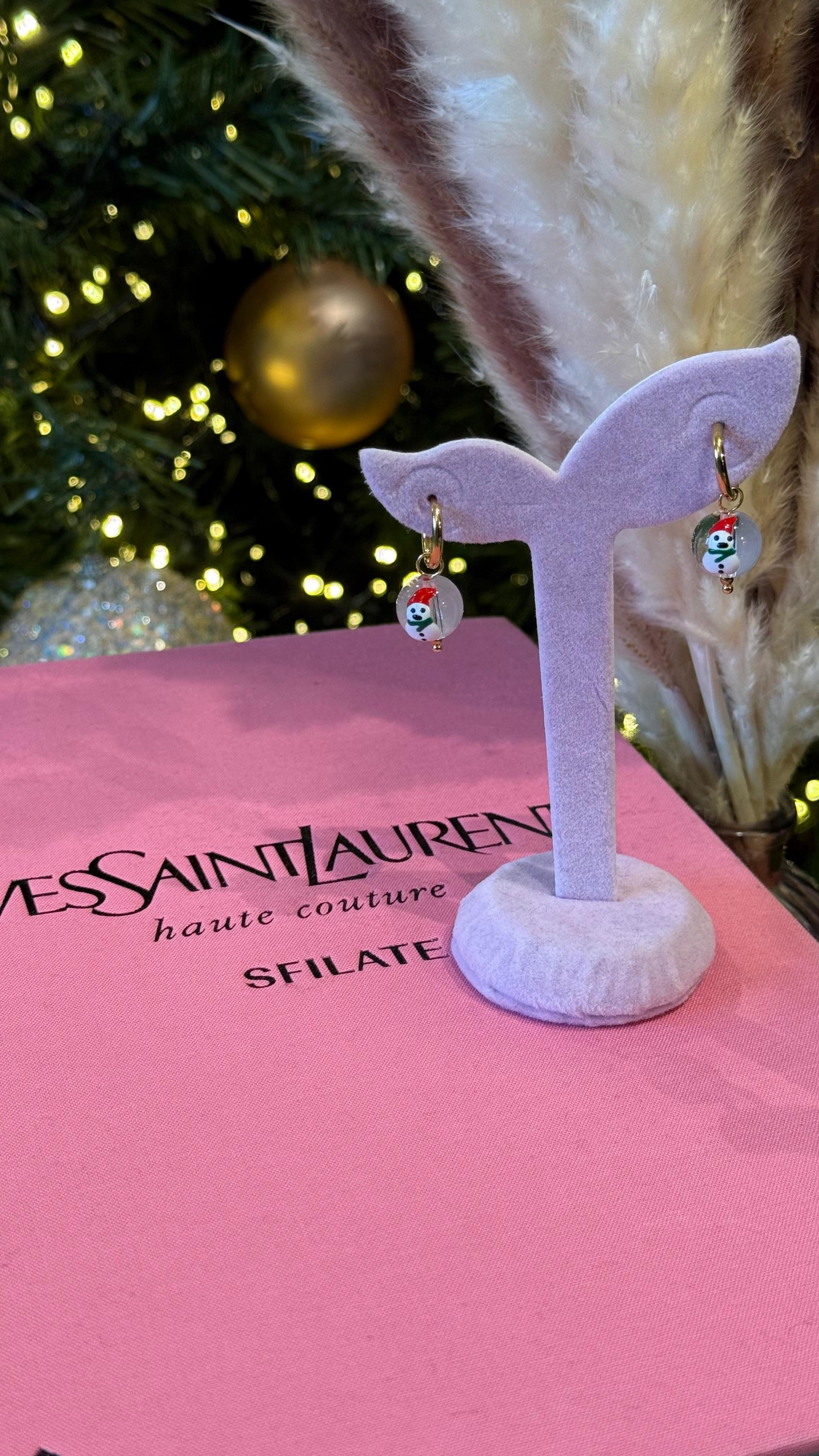 ORECCHINI PALLINA CON PUPAZZO DI NEVE NEW