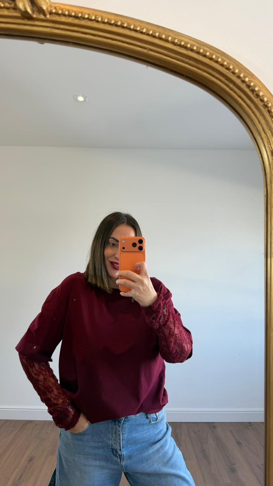 TSHIRT MANICHE IN PIZZO 3022 NEW