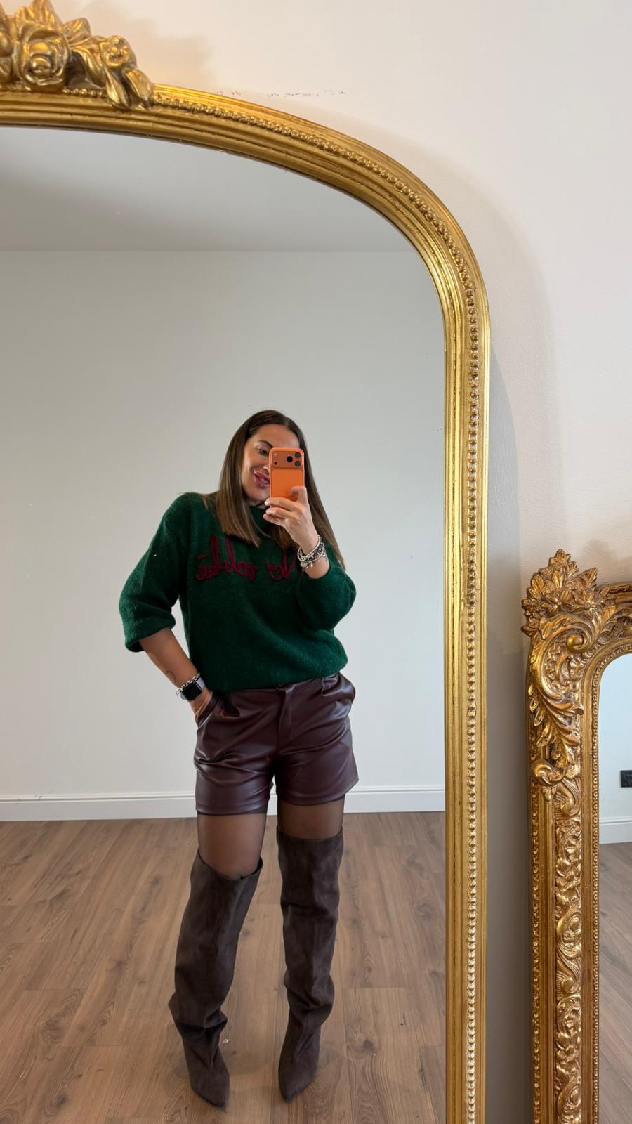 PANTALONCINO ECOPELLE BORDEAUX 2573 NEW