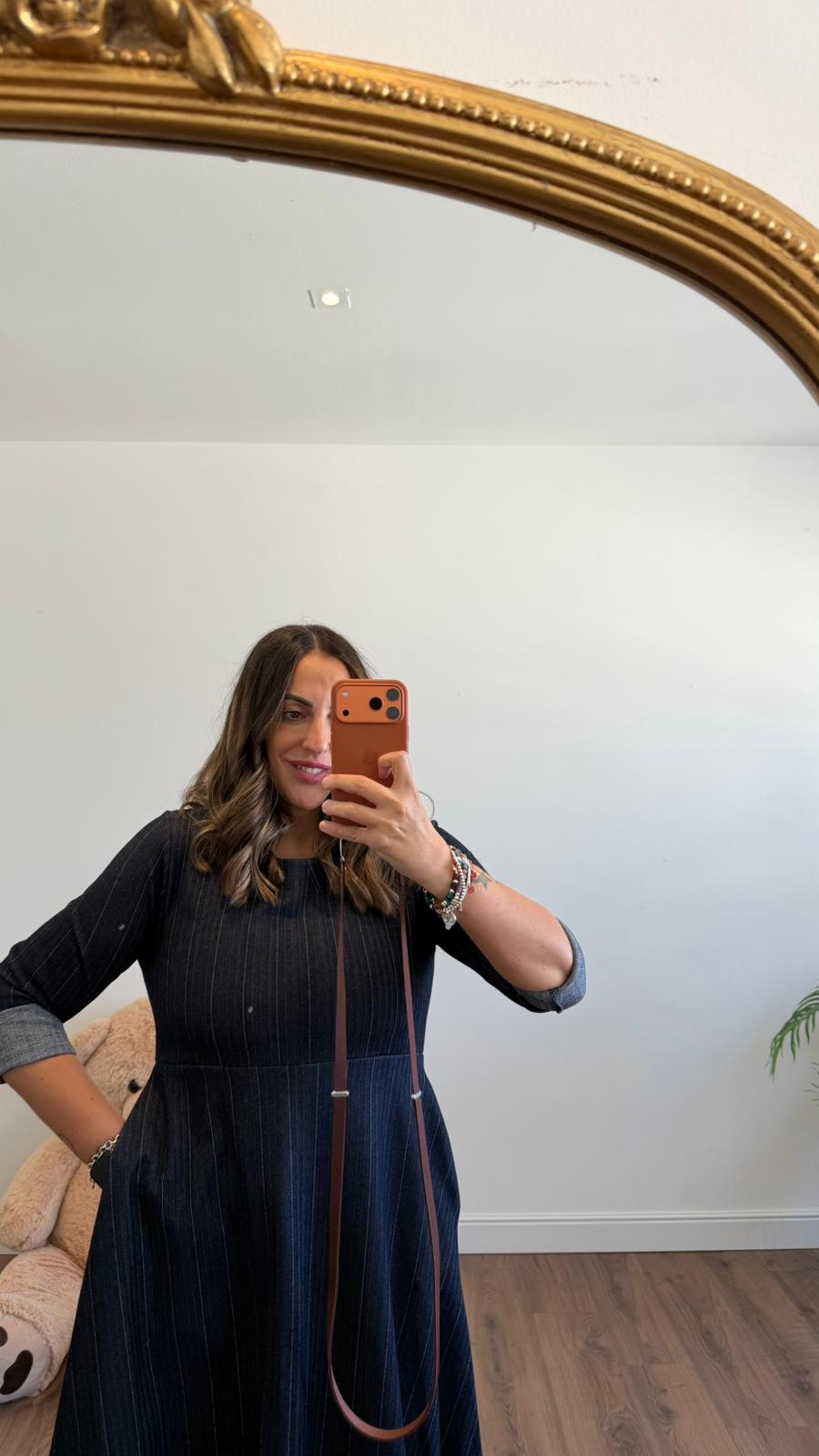 ABITO MIDI A RIGHE L1728 NEW