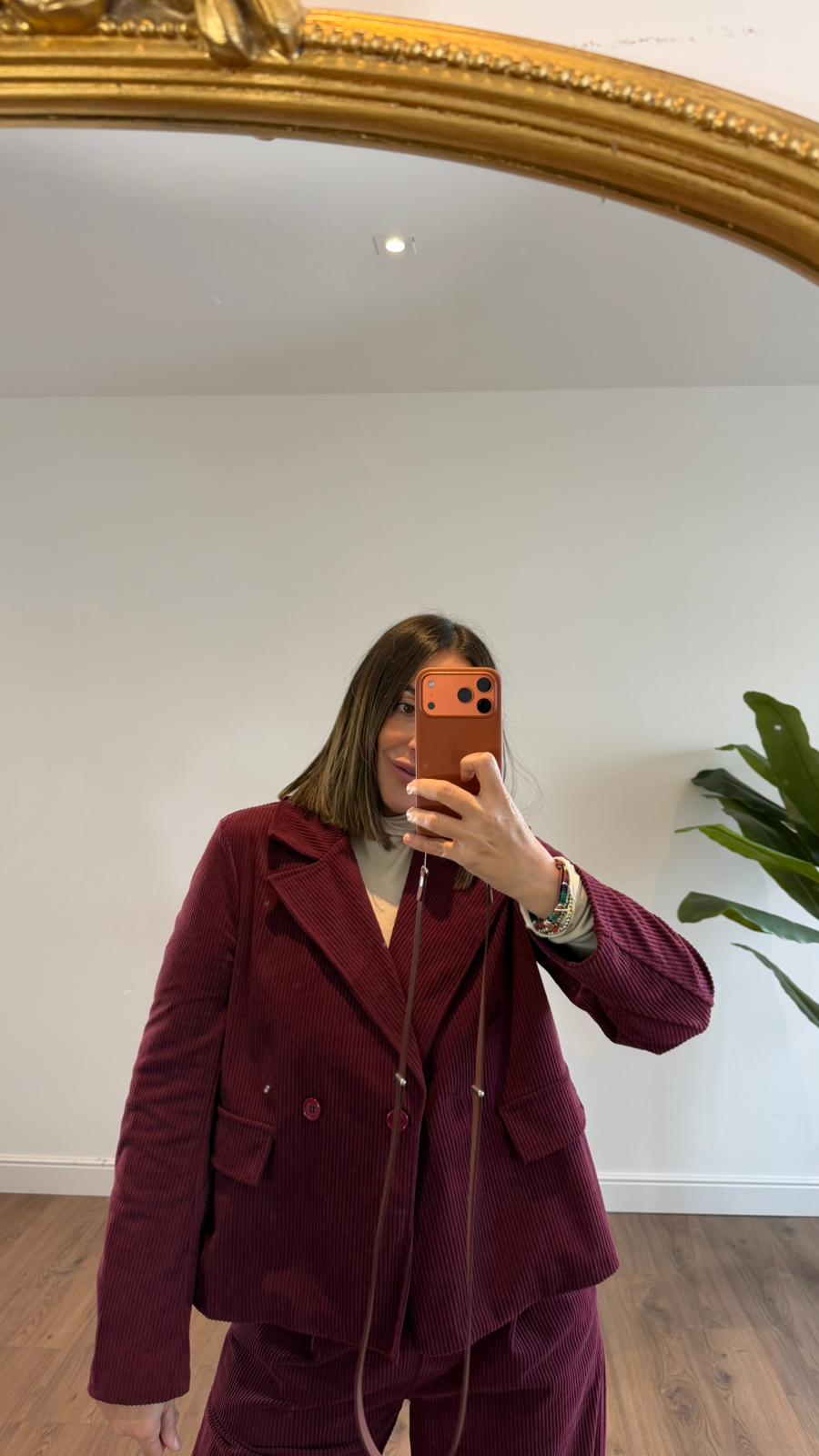 GIACCA DOPPIOPETTO BORDEAUX VELLUTO A COSTE 25663 NEW