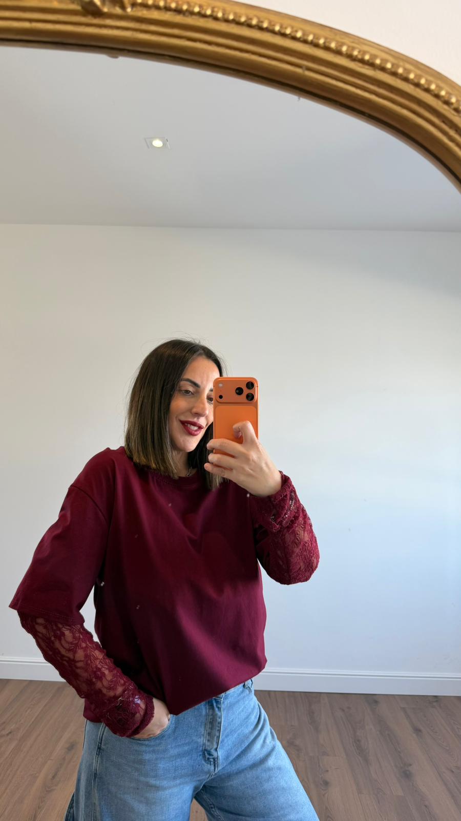 TSHIRT MANICHE IN PIZZO 3022 NEW