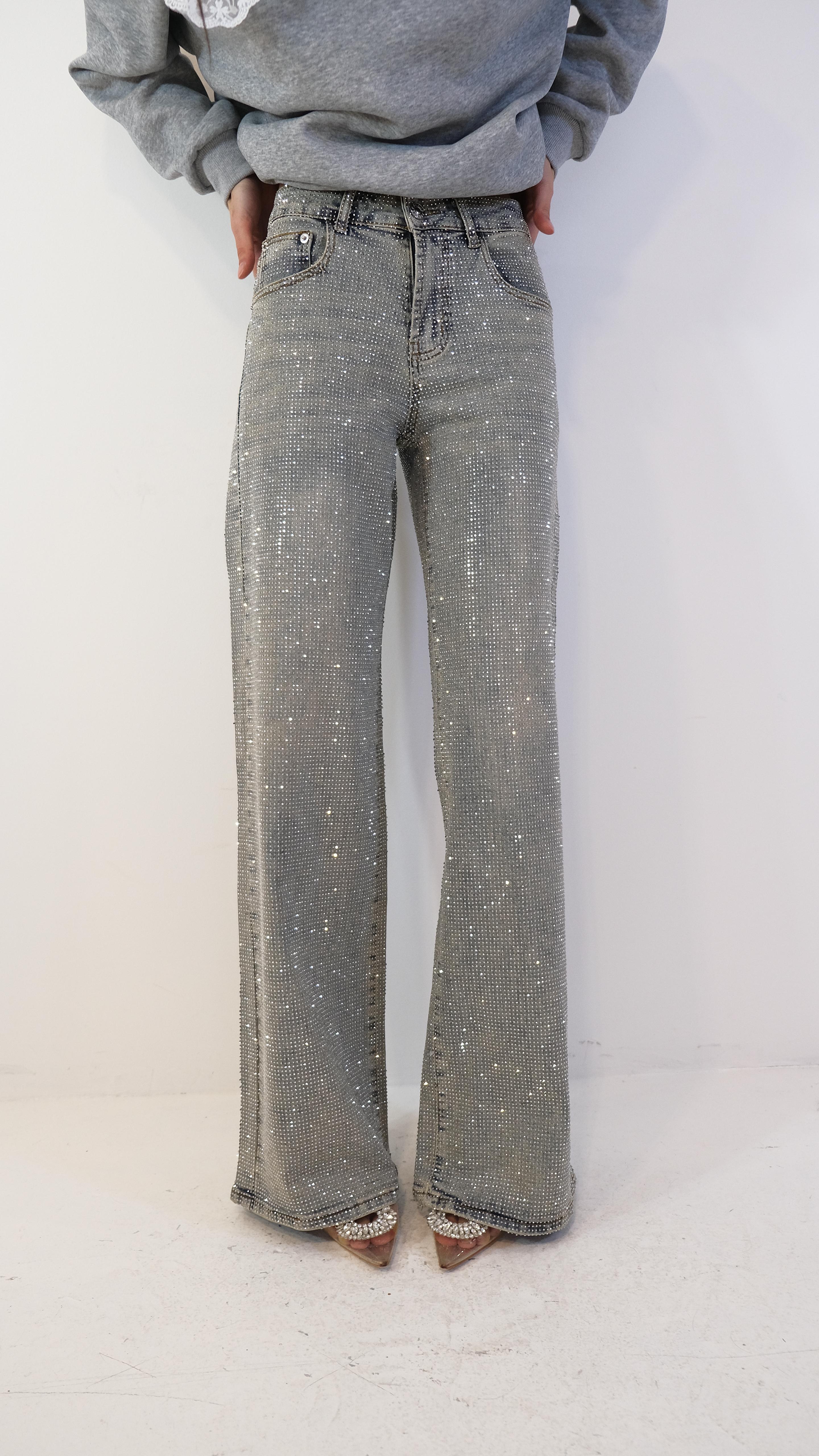 JEANS A PALAZZO STRASS 21186 NEW