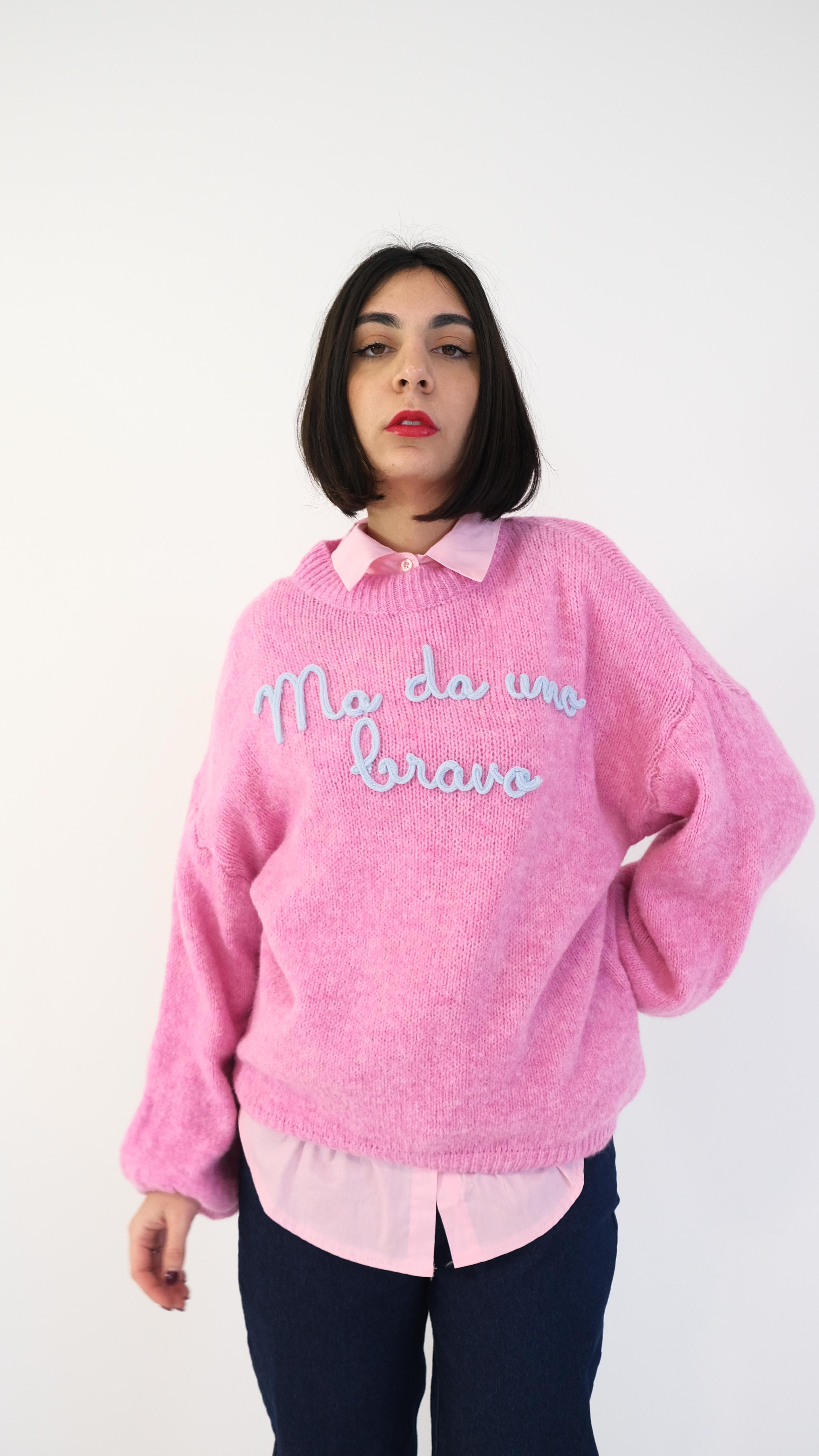 MAGLIONE OVER "MA DA UNO BRAVO" 0122 NEW