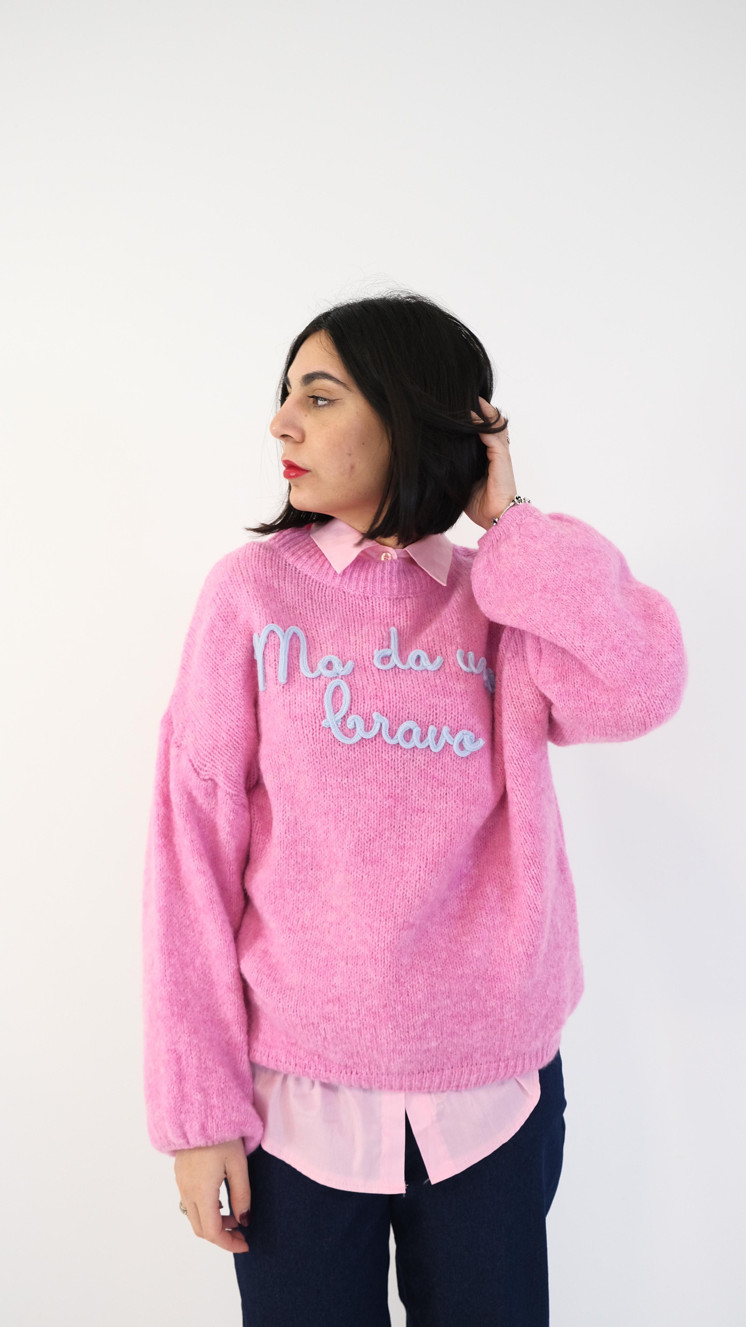 MAGLIONE OVER "MA DA UNO BRAVO" 0122 NEW