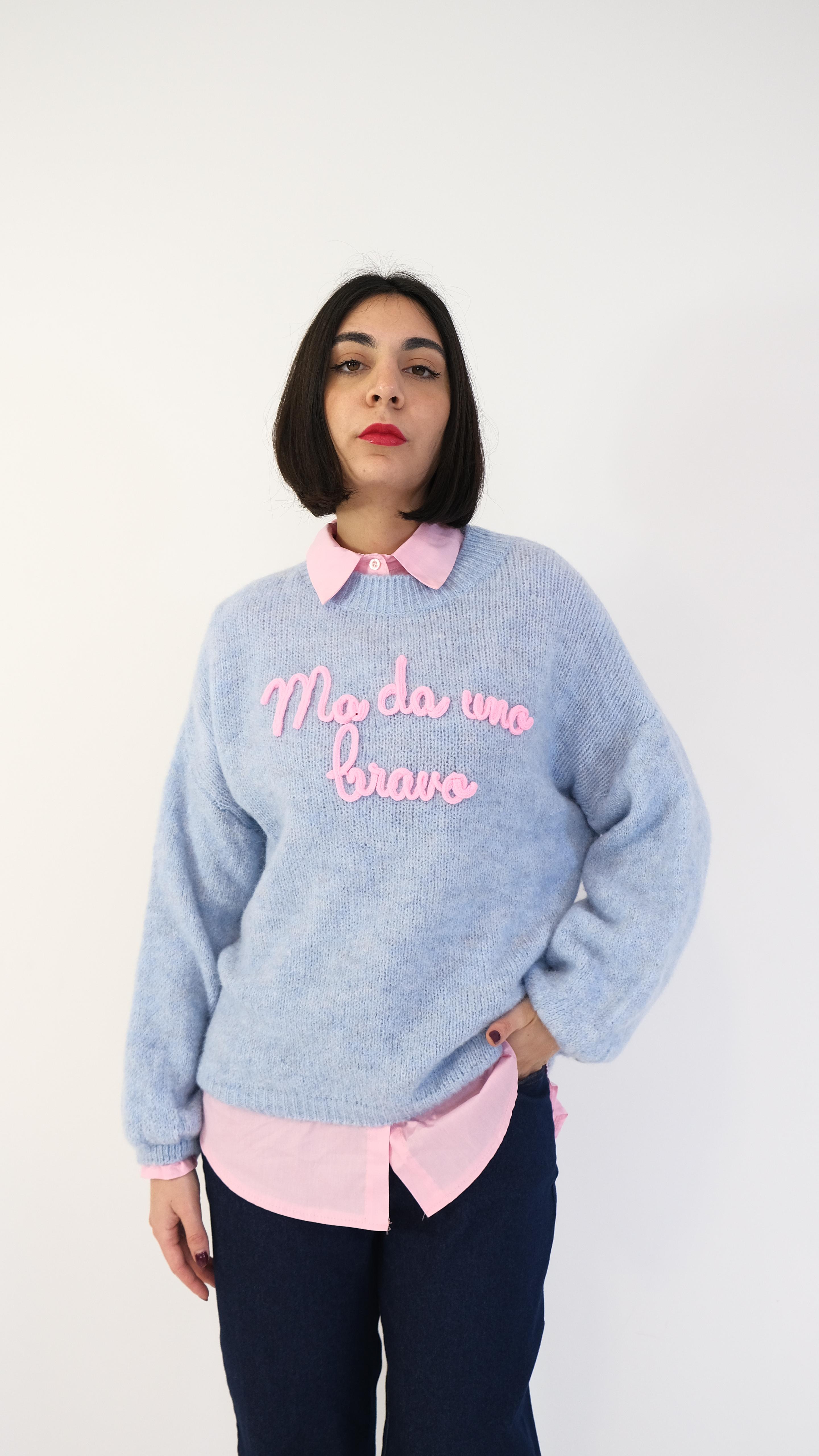 MAGLIONE OVER "MA DA UNO BRAVO" 0122 NEW