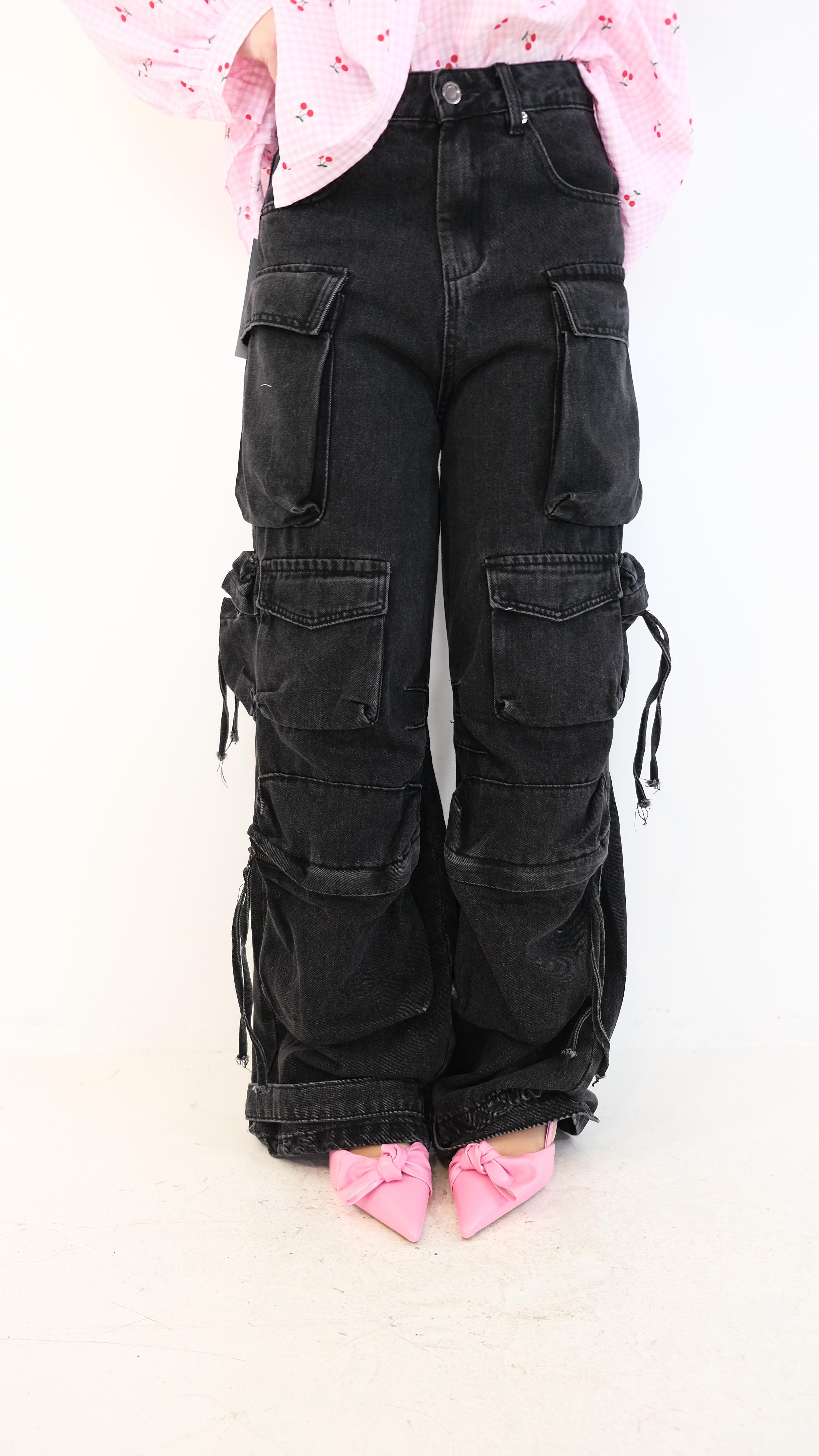 JEANS NERO CARGO A965-2 NEW