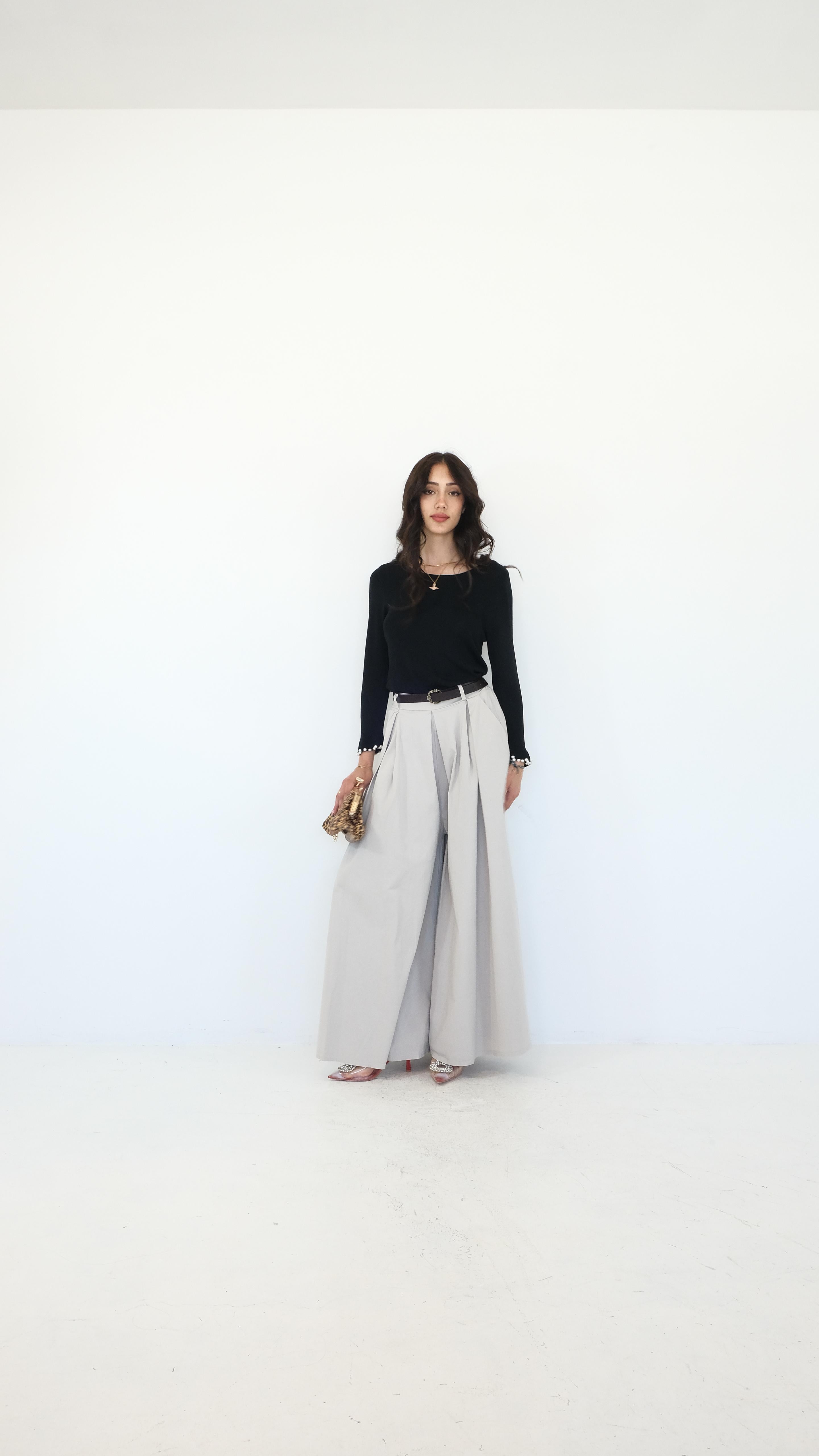 PANTALONE LARGO DUE COLORI 24697 NEW