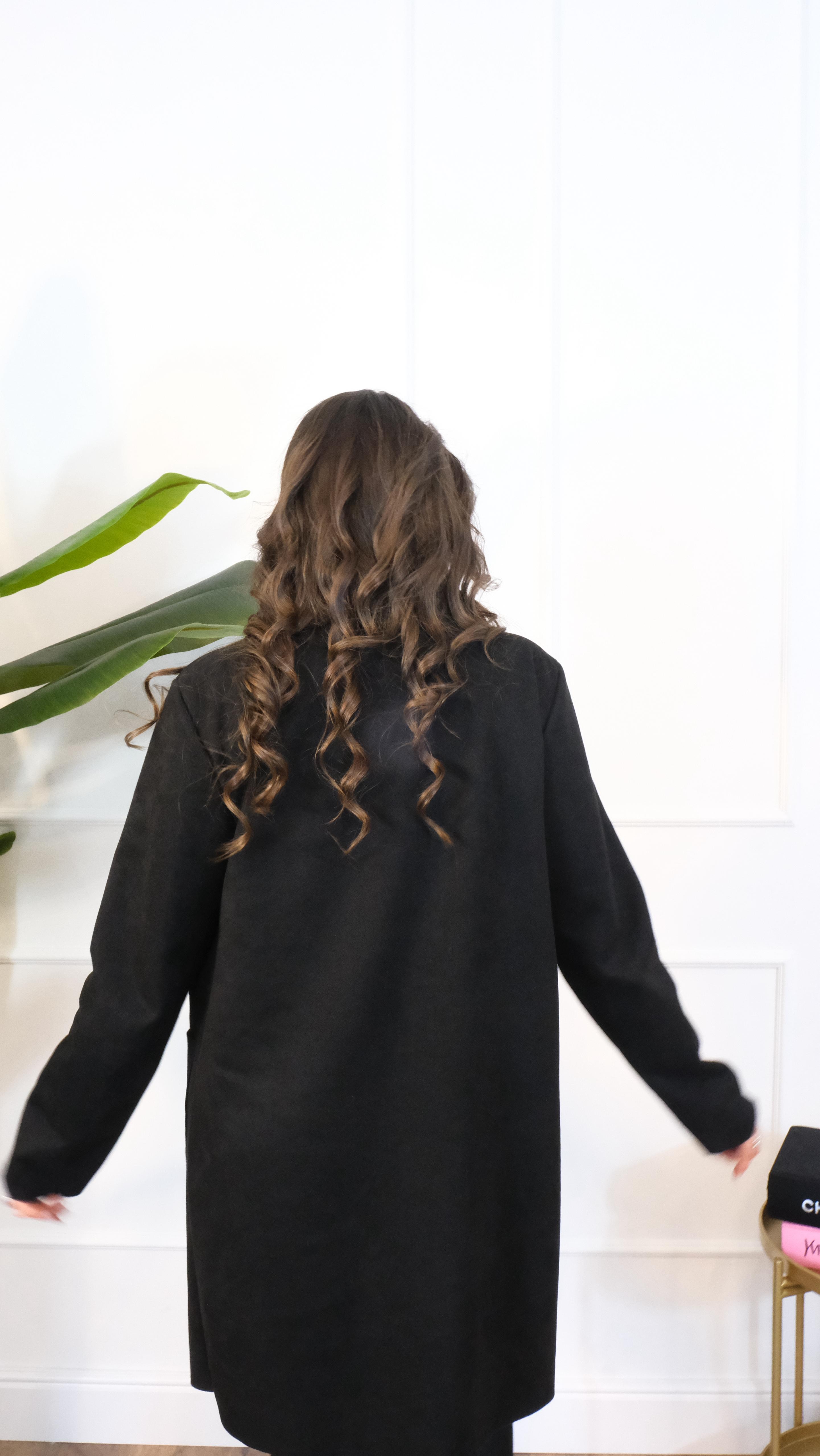 GIACCA SCAMOSCIATA NERA E7922 NEW