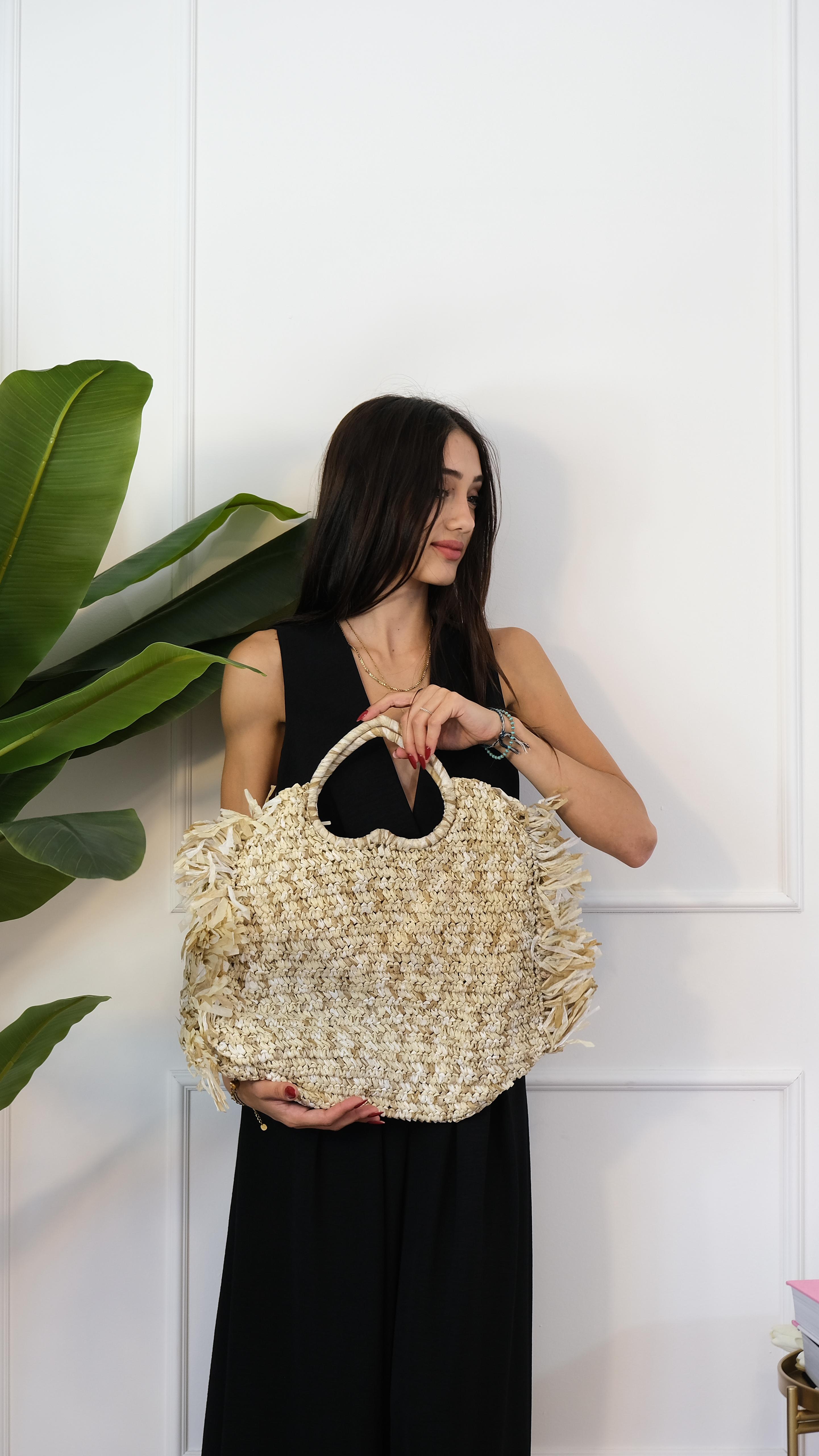 BORSA IN PAGLIA BEIGE XY2508