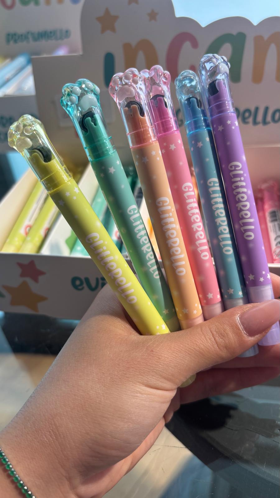 EVIDENZIATORE GLITTER CON TIMBRO