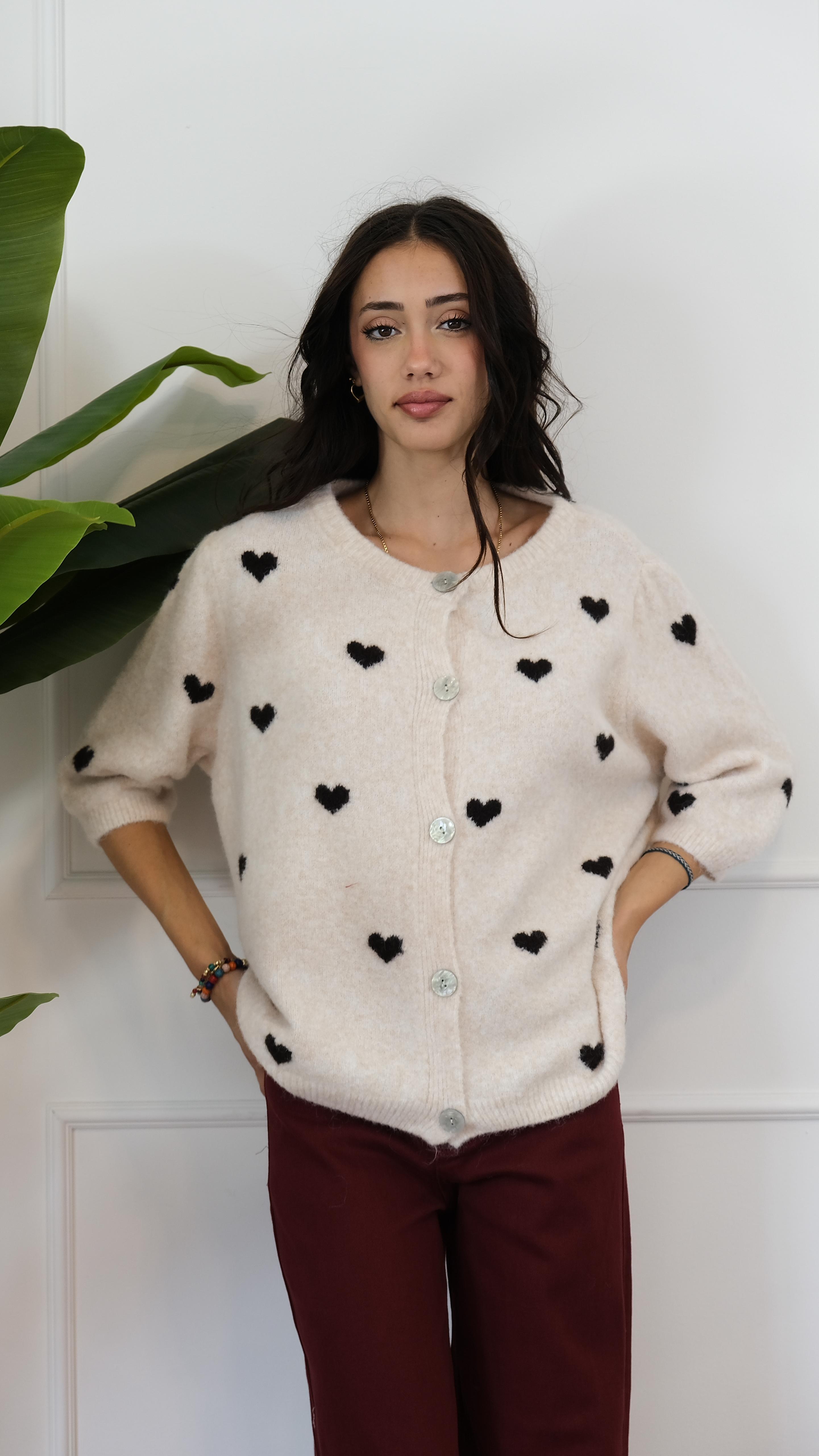 MAGLIONE CUORI DUE COLORI X23003 NEW