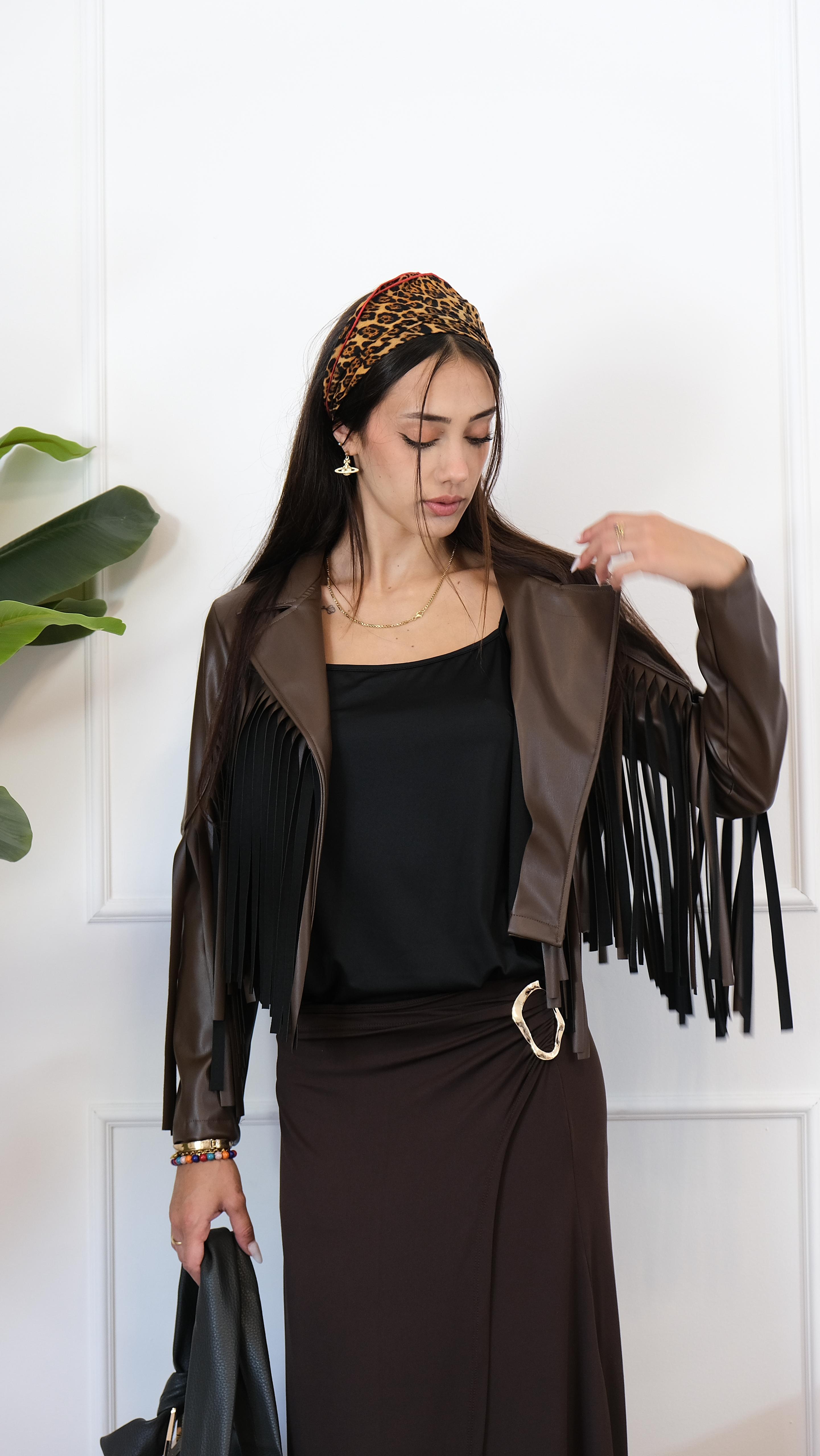 GIACCA ECOPELLE FRANGE 4359 NEW