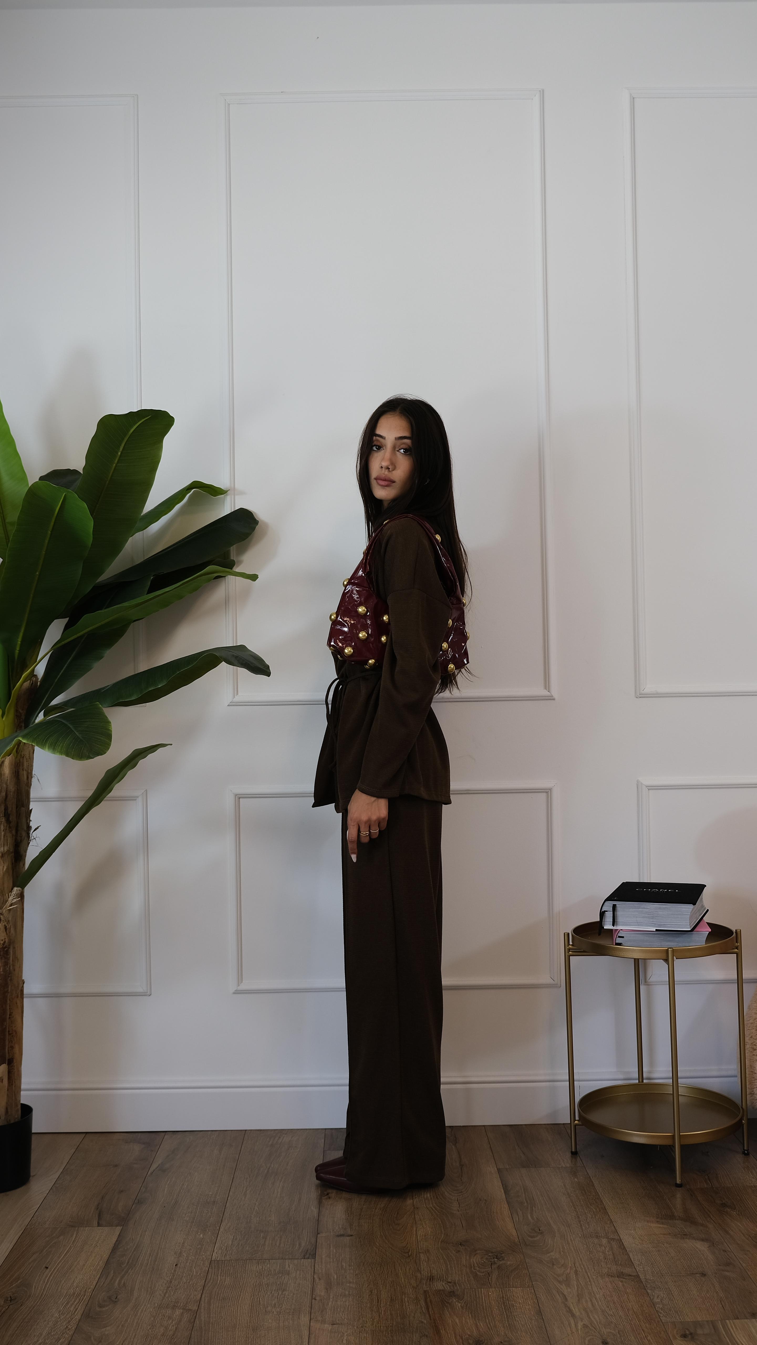 PANTALONE MARRONE A COSTINE 9714 NEW
