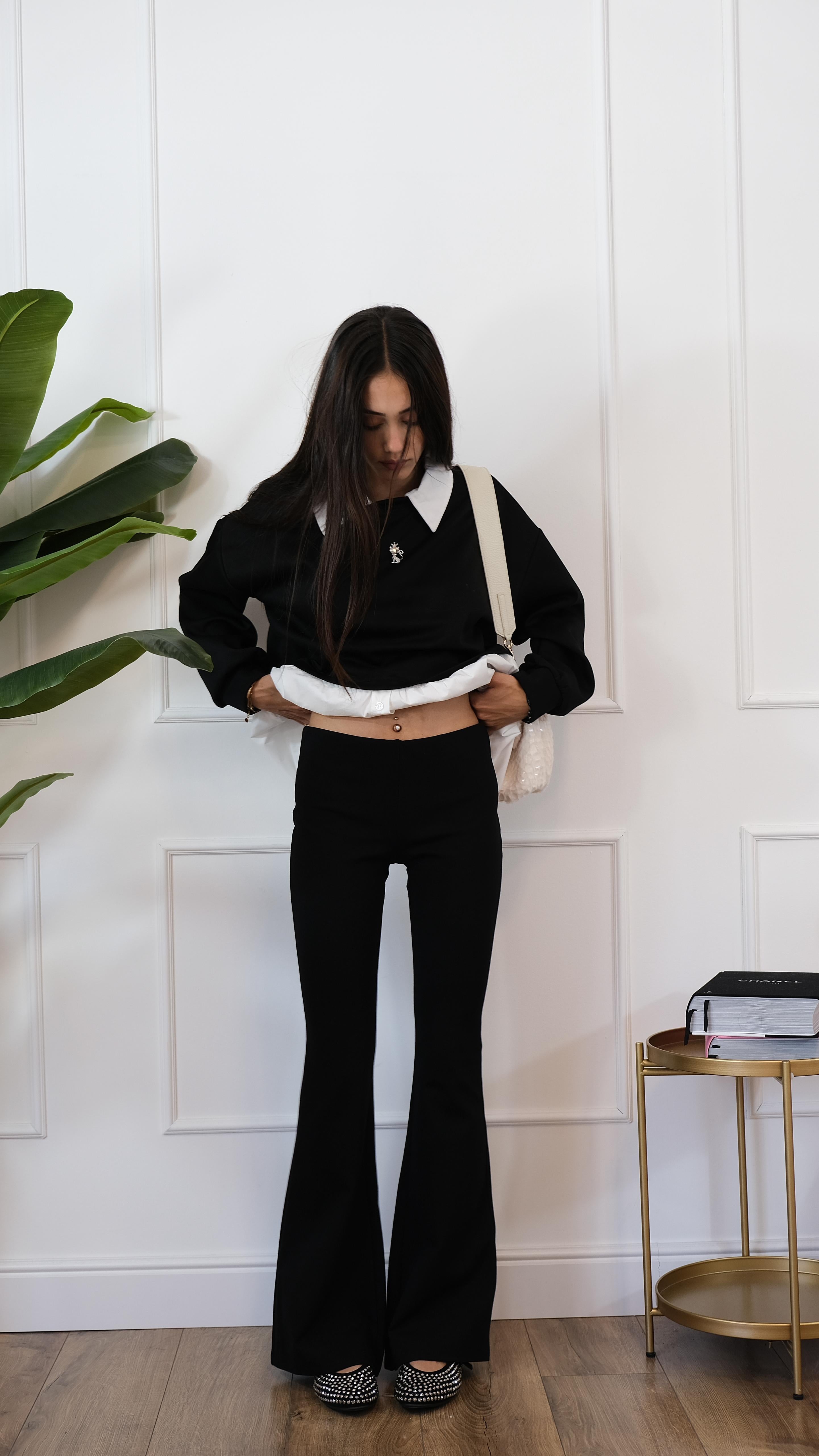 PANTALONE A ZAMPA NERO 303 NEW