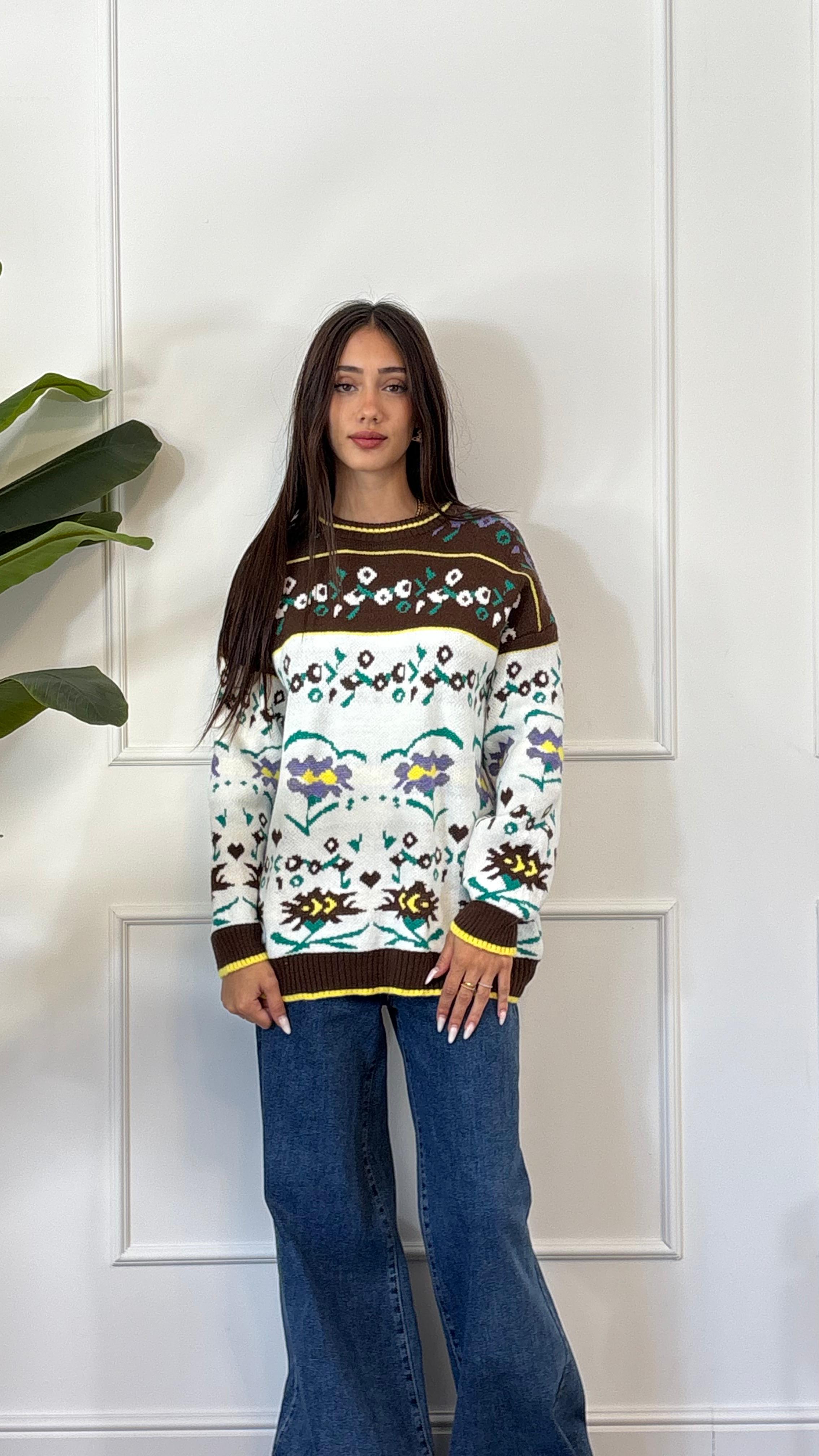 MAGLIONE MARRONE FANTASIA 1142 NEW