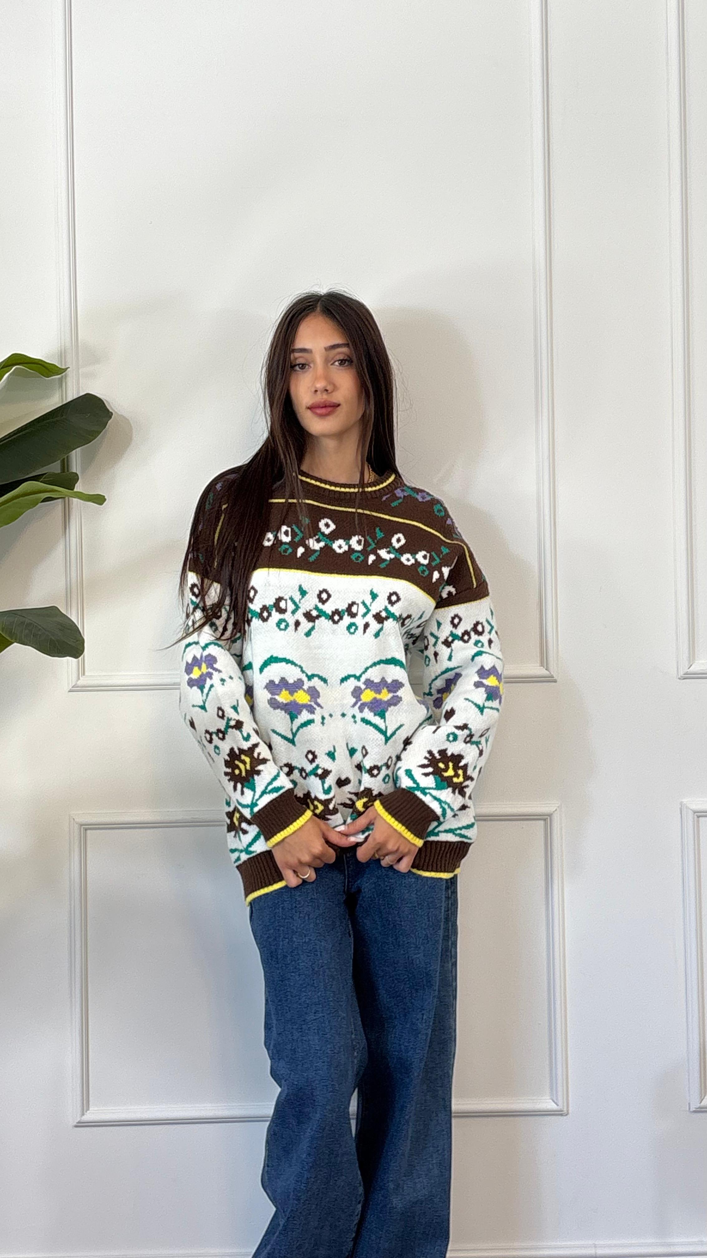 MAGLIONE MARRONE FANTASIA 1142 NEW
